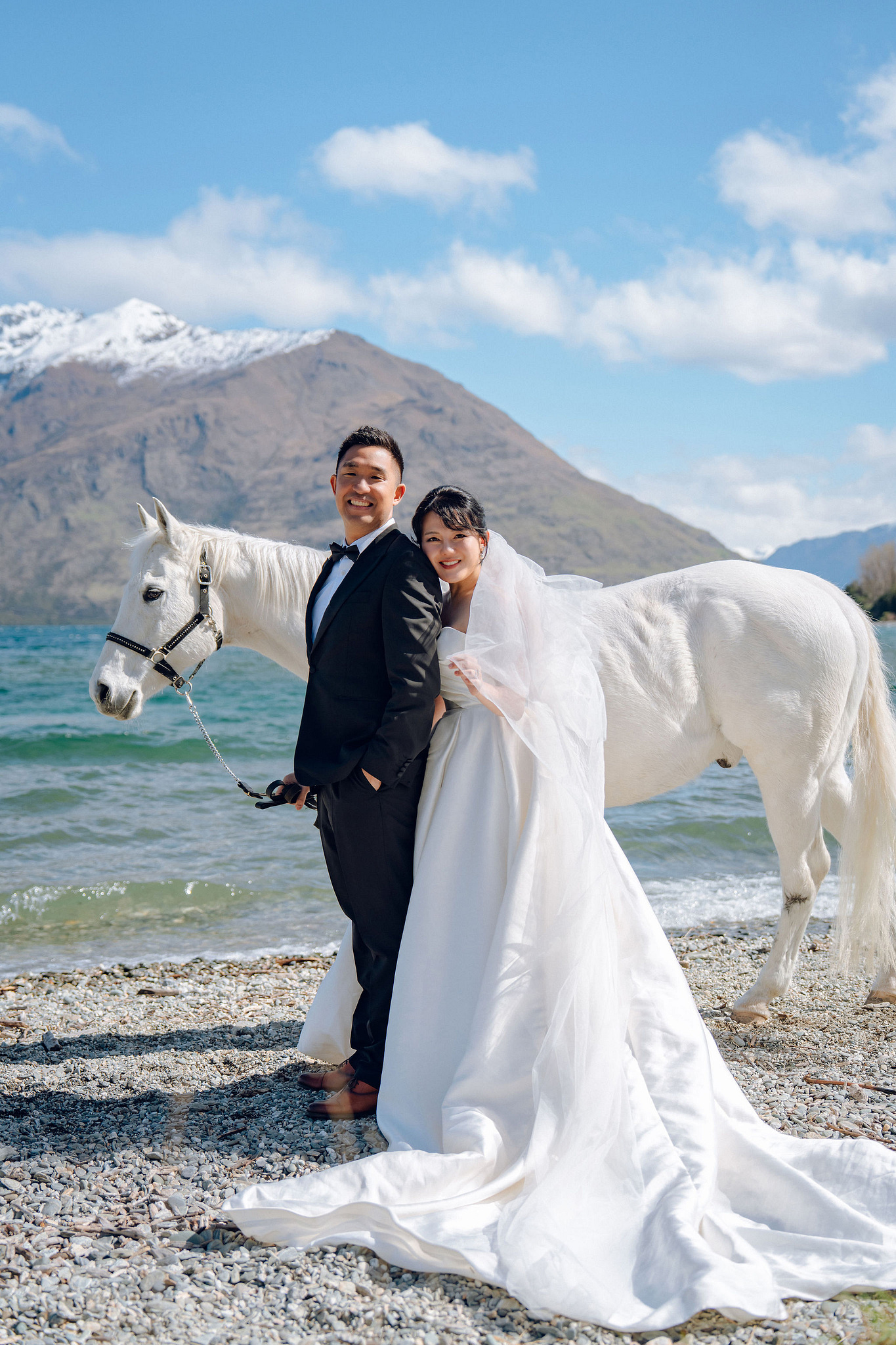 New Zealand Pre-Wedding Photoshoot | Lake Tekapo, Mount Cook, Tasman Glacier & Lake Wakatipu at Lake Wakatipu pre-wedding photo