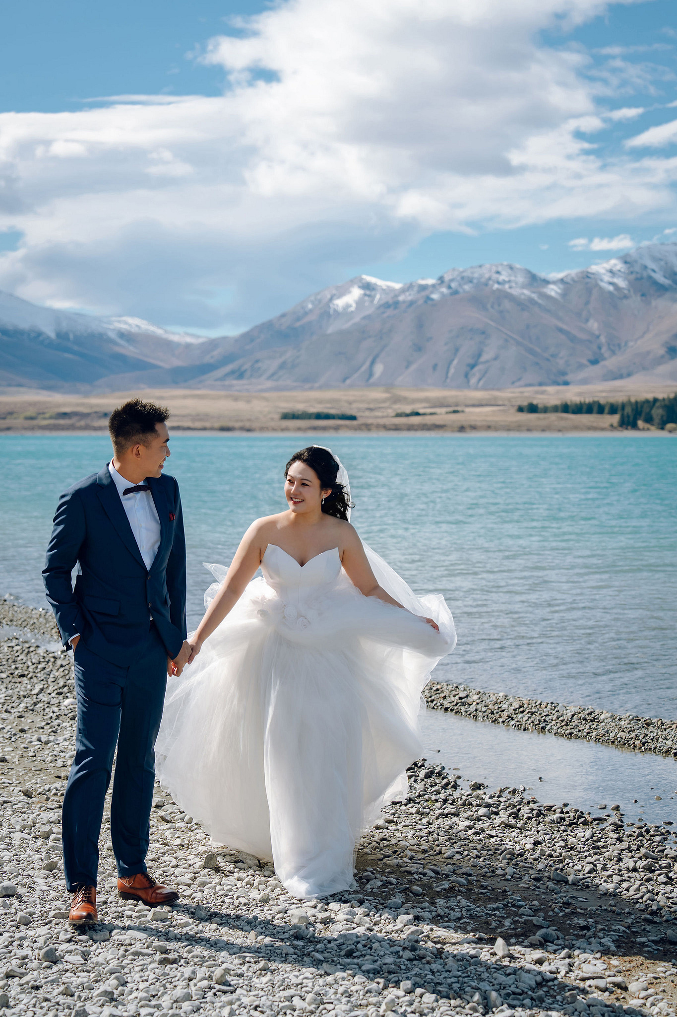 New Zealand Pre-Wedding Photoshoot | Lake Tekapo, Mount Cook, Tasman Glacier & Lake Wakatipu at Lake Tekapo pre-wedding photo