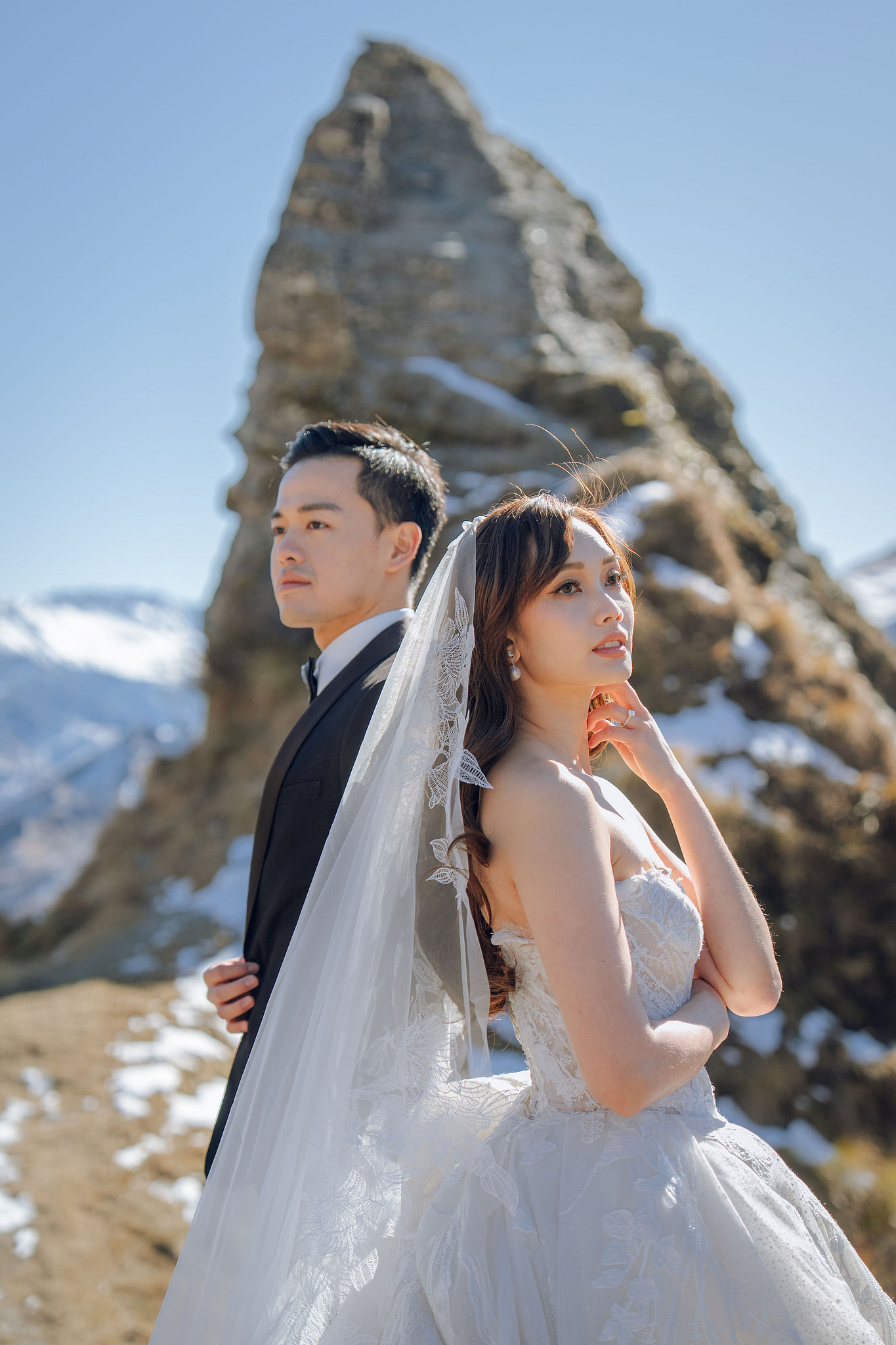 New Zealand Pre-Wedding Photoshoot | Coromandel Peak, Lake Wakatipu & Queenstown, Skippers Canyon, Lake Tekapo, Mount Cook National Park & Glacier at Skippers Canyon pre-wedding photo