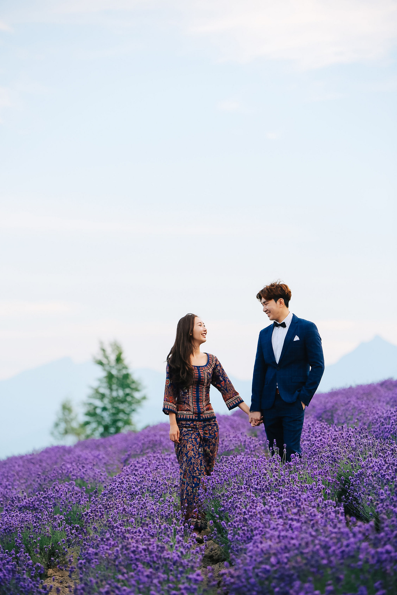 Photographer In Hokkaido: Pre-Wedding Photoshoot At Blue Pond And Saika No Sato Flower Farm at Blue Pond & Lavender Park pre-wedding photo