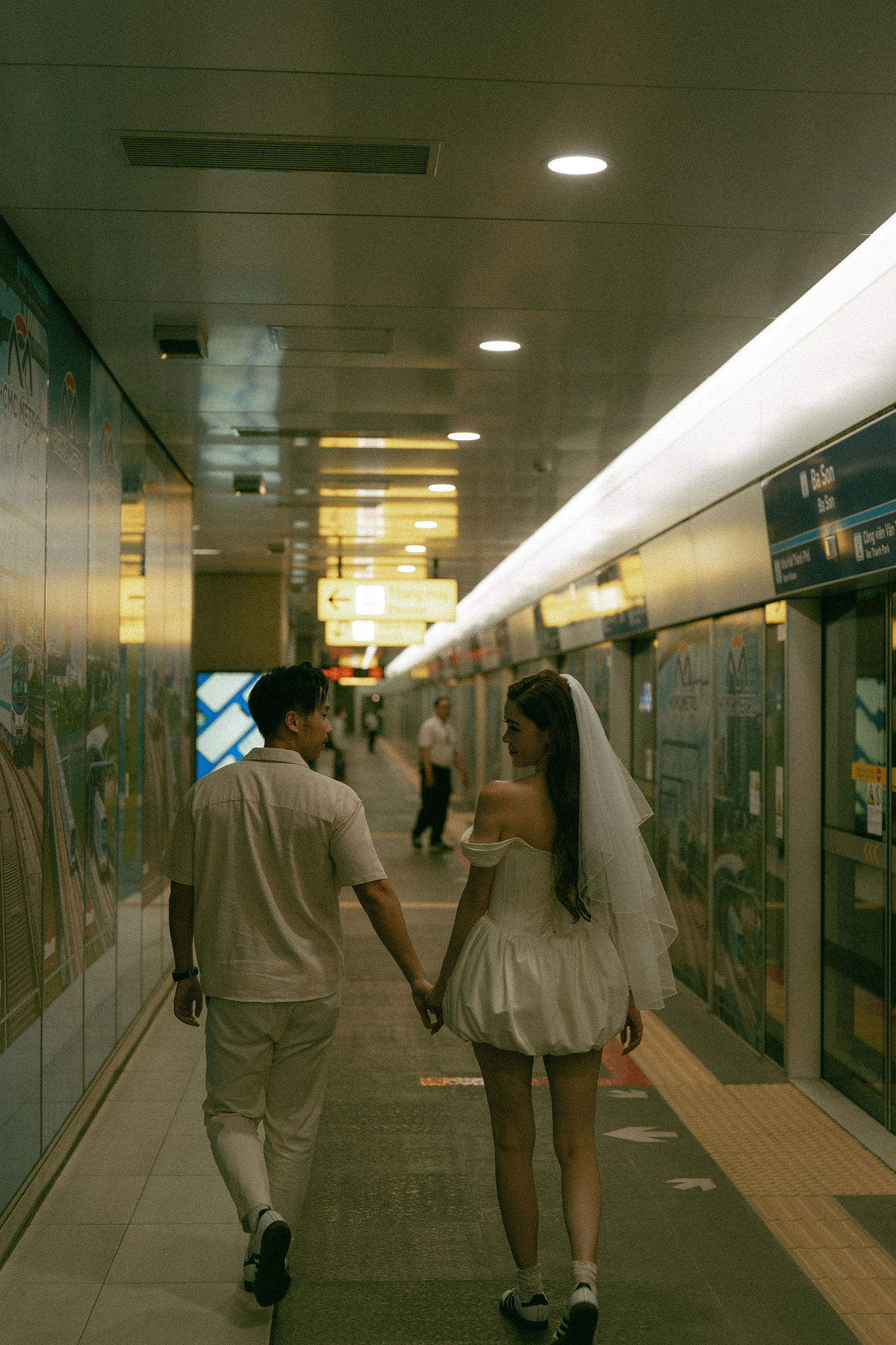 Ho Chi Minh Vietnam Pre-Wedding Photoshoot | European Film Studio, Market Streets & Saigon Bridge at Saigon Train Station pre-wedding photo