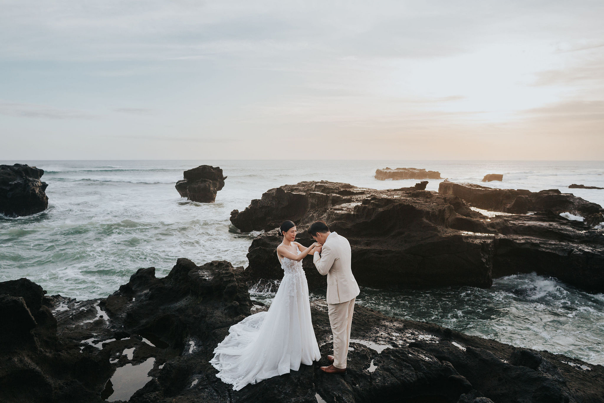 Bali Pre-Wedding Photoshoot | Lake Tamblingan, Rumah Gemuk & Mengening Beach at Mengening Beach 2 (Gown)   pre-wedding photo