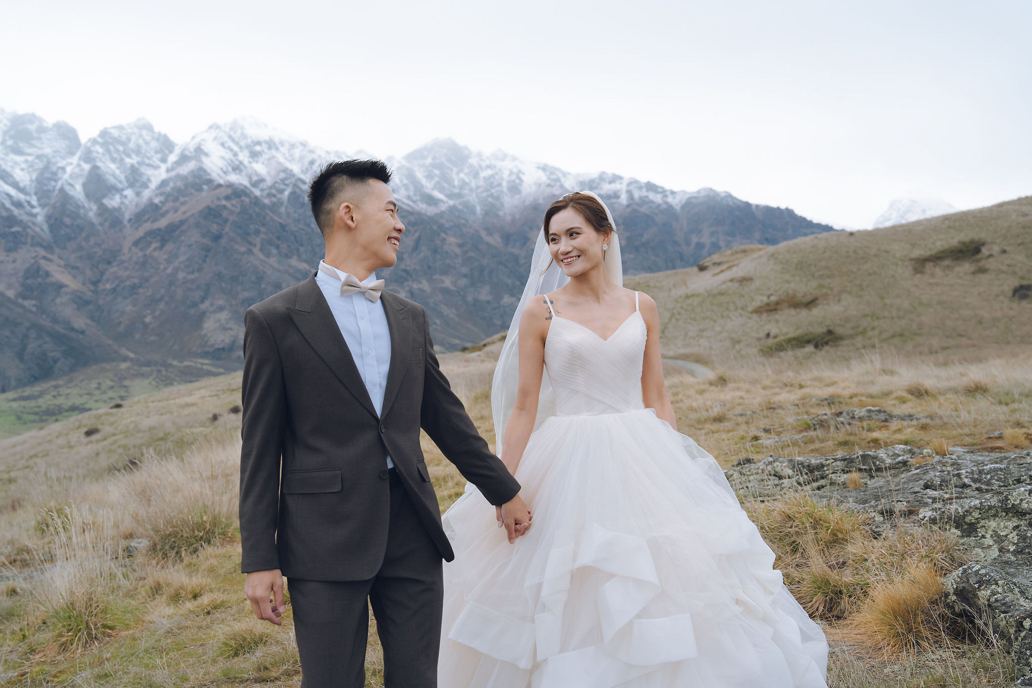 New Zealand Pre-Wedding Photoshoot | Queenstown, Lake Wakatipu, Skippers Canyon & Arrowtown at Lake Wakatipu pre-wedding photo