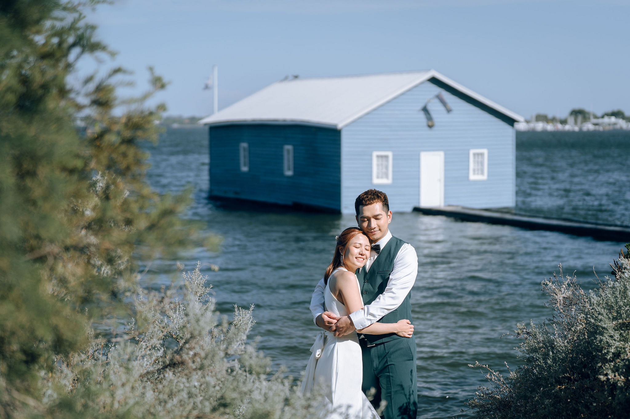 Perth Pre-Wedding Photoshoot | Fremantle, Blue House, Lancelin & Lancelin Beach at Blue House pre-wedding photo