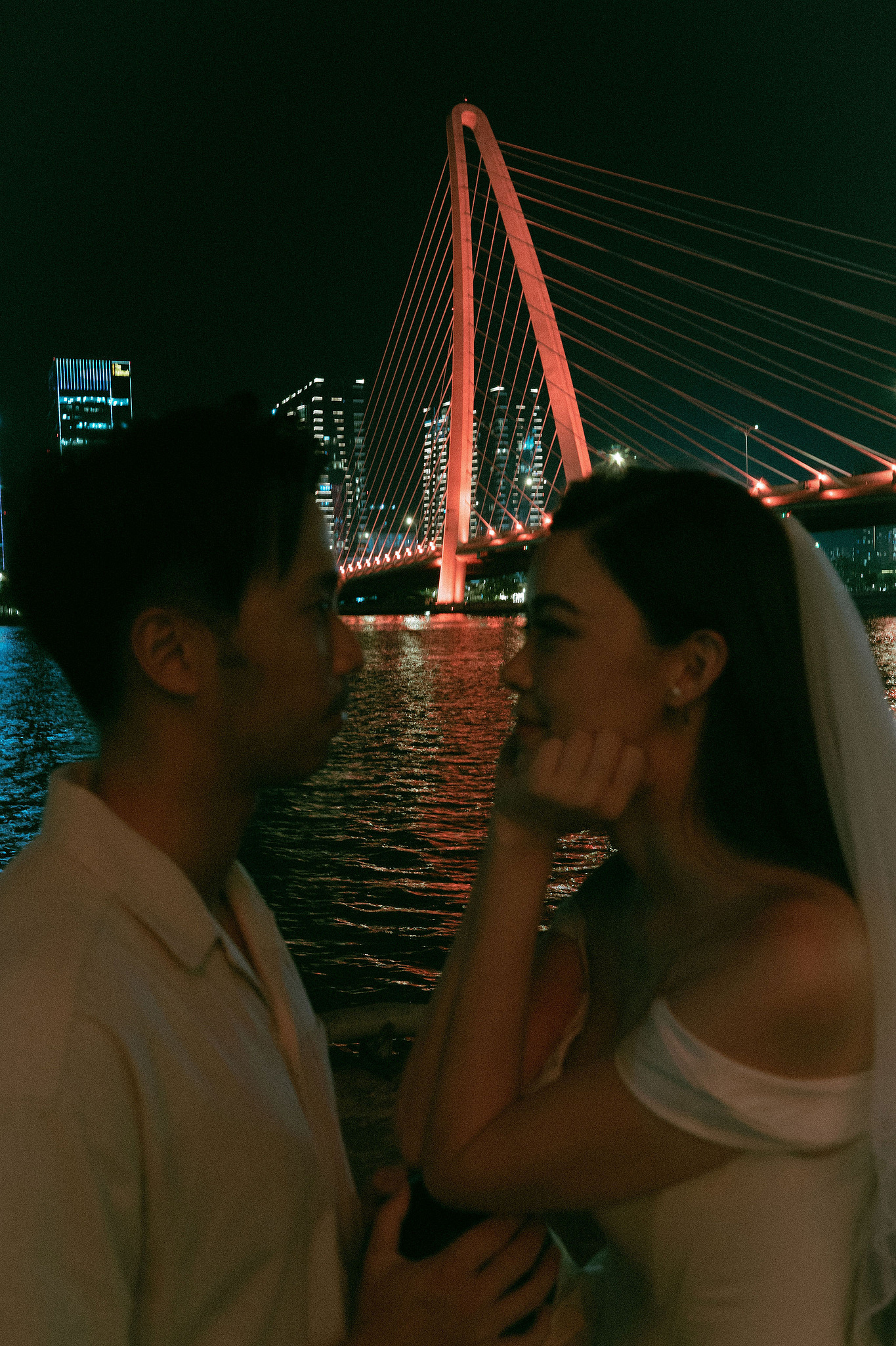Ho Chi Minh Vietnam Pre-Wedding Photoshoot | European Film Studio, Market Streets & Saigon Bridge at Saigon Bridge pre-wedding photo