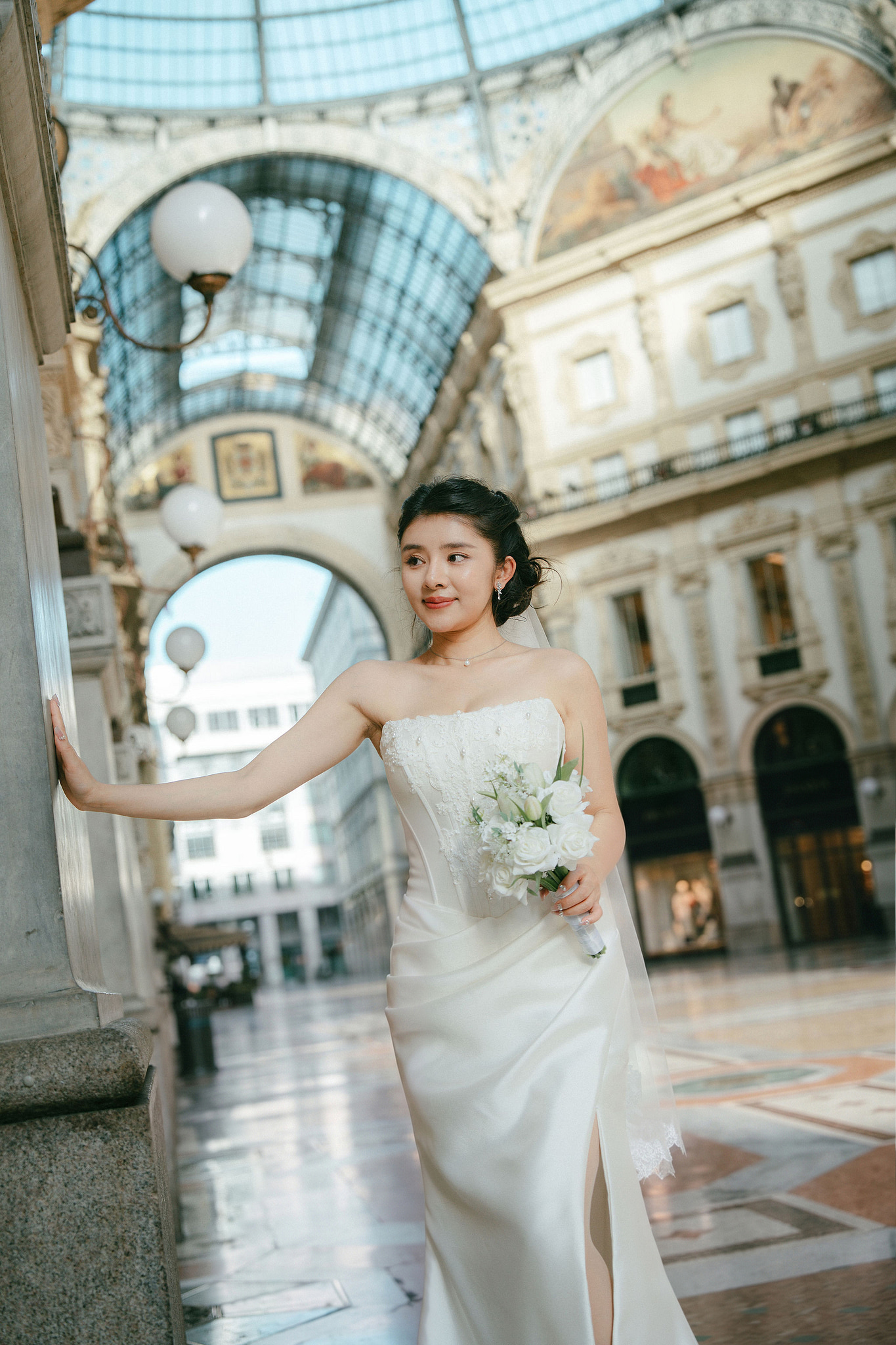 Milan Pre-Wedding Photoshoot | Milan Cathedral & Galleria Vittorio Emanuele II at Galleria Vittorio Emanuele II & Milan Streets pre-wedding photo