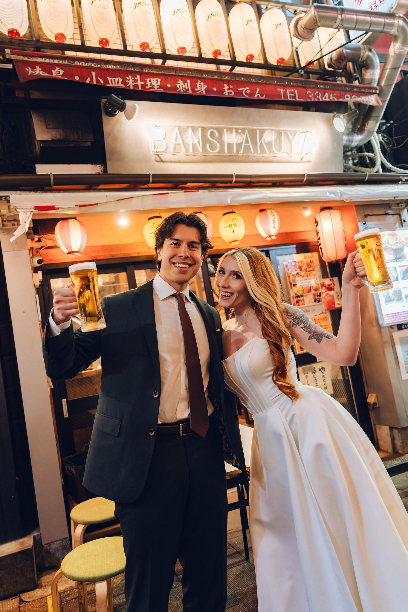 Tokyo & Mt. Fuji Pre-Wedding Photoshoot | Tokyo Garden Shrine, Lake Kawaguchiko & Shinjuku Street at Shinjuku Streets pre-wedding photo