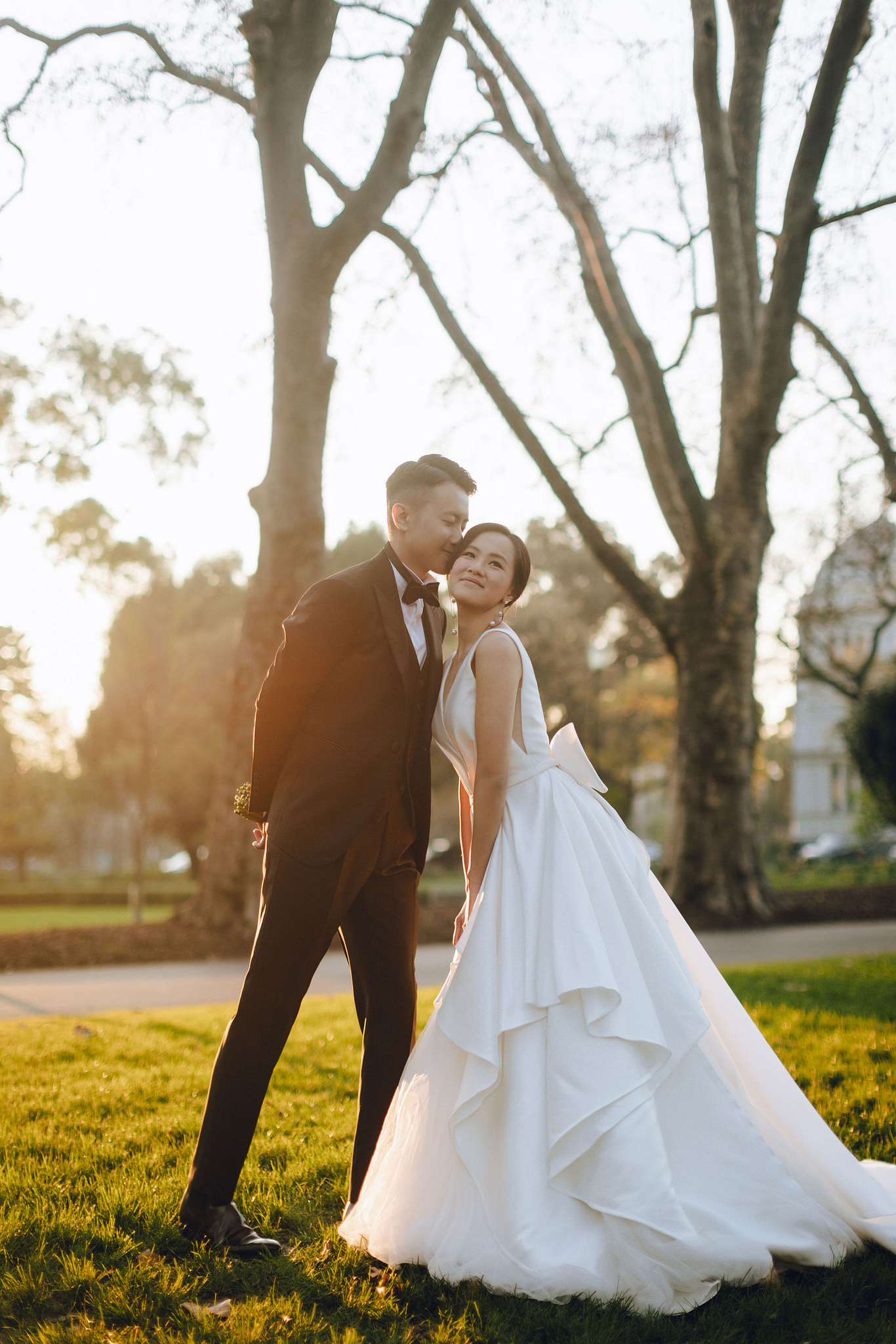 Melbourne Pre-Wedding Photoshoot | Cafe, Redwood Forest, City Streets & Carlton Gardens at Carlton Gardens pre-wedding photo