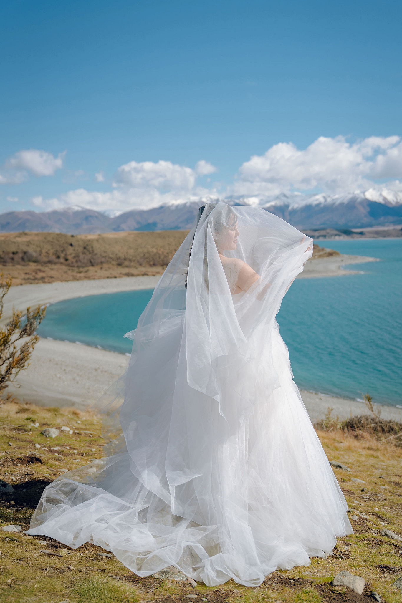 New Zealand Pre-Wedding Photoshoot | Lake Tekapo, Mount Cook, Tasman Glacier & Lake Wakatipu at Lake Tekapo pre-wedding photo