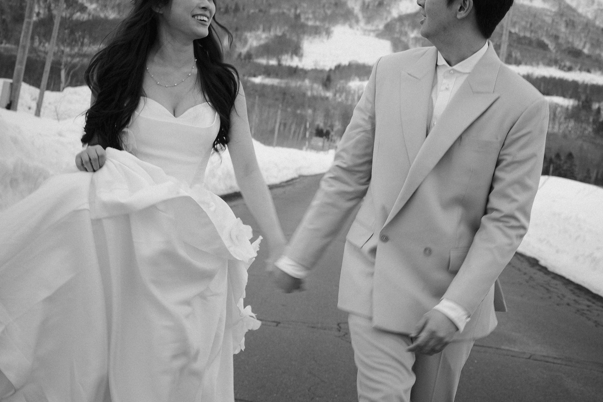 Hokkaido Pre-Wedding Photoshoot | Birch Forest, Rusutsu Resort & Hirafu Village at Birch Forest pre-wedding photo