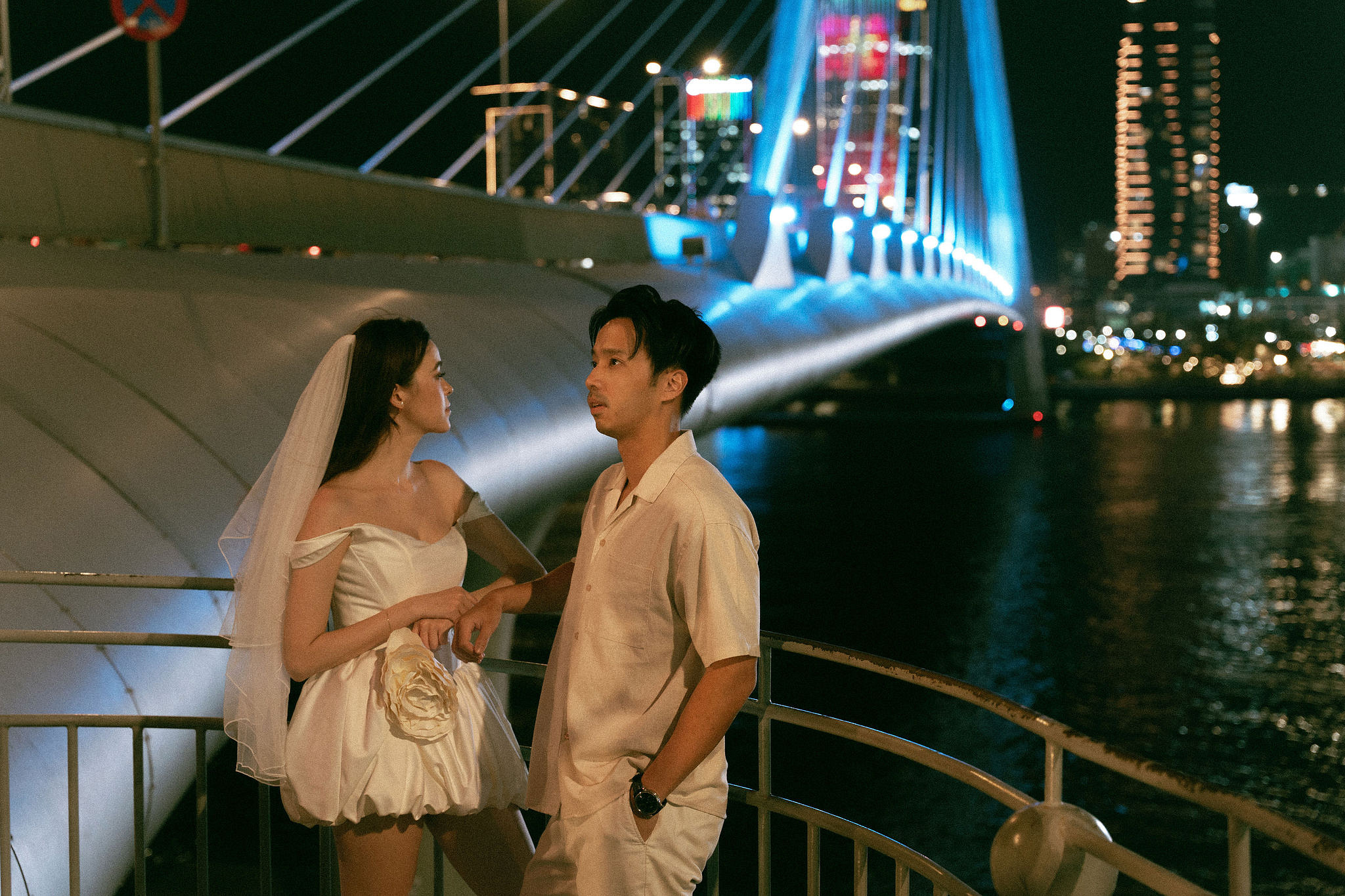 Ho Chi Minh Vietnam Pre-Wedding Photoshoot | European Film Studio, Market Streets & Saigon Bridge at Saigon Bridge pre-wedding photo
