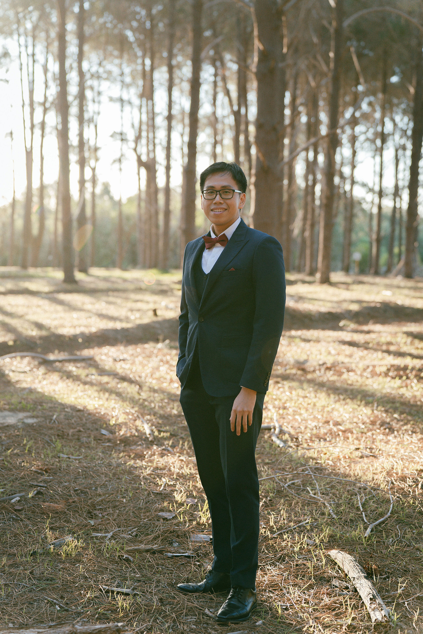 Perth Pre-Wedding Photoshoot | State Buildings & Wanneroo Pines at Wanneroo Pines pre-wedding photo