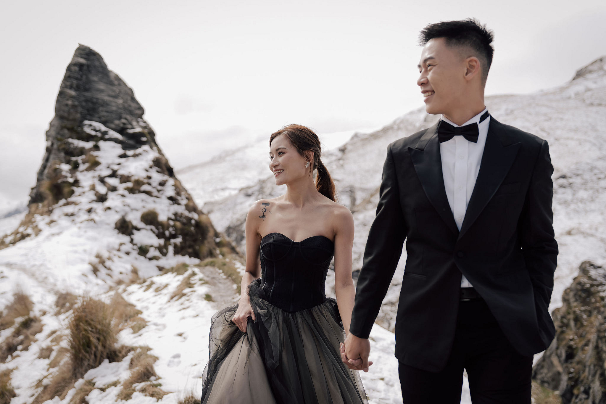 New Zealand Pre-Wedding Photoshoot | Queenstown, Lake Wakatipu, Skippers Canyon & Arrowtown at Skippers Canyon pre-wedding photo