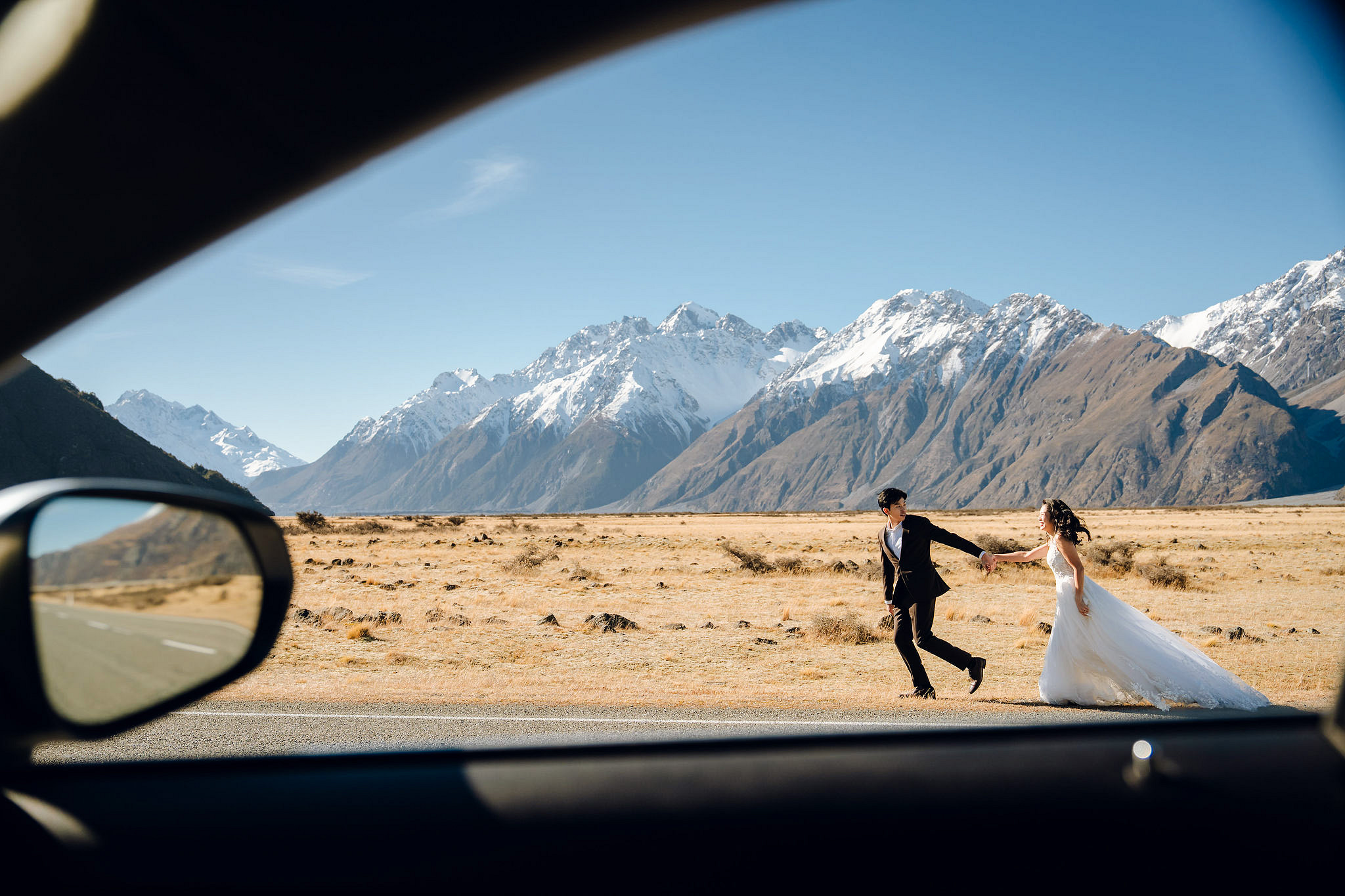 New Zealand Pre-Wedding Photoshoot | Lake Wakatipu & Cecil Peak, Glacier & Mount Cook National Park at Mount Cook National Park pre-wedding photo