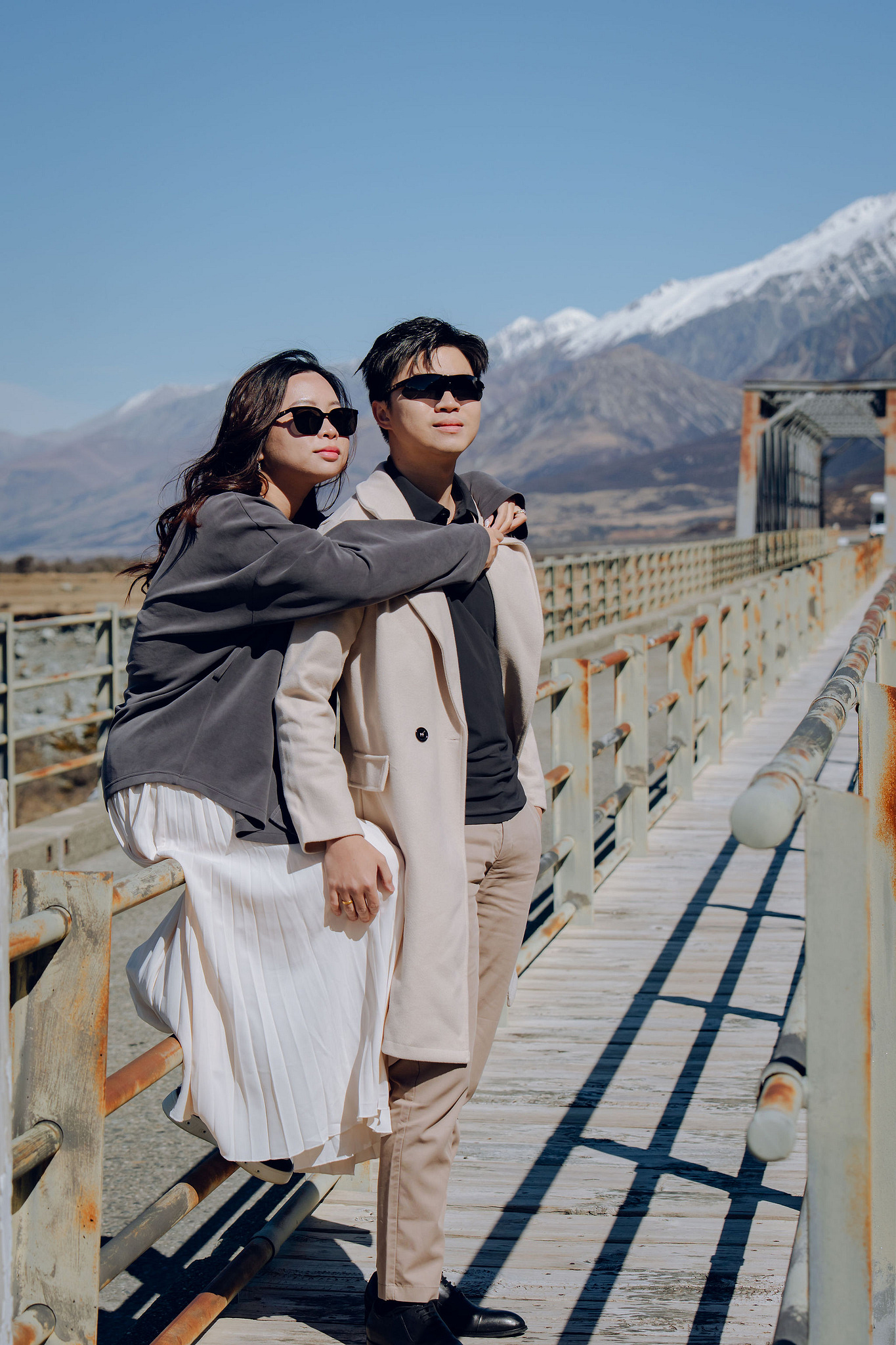 New Zealand Pre-Wedding Photoshoot | Lake Wakatipu, Alta Tarns, Coromandel Peak to Mount Cook at Mount Cook National Park pre-wedding photo