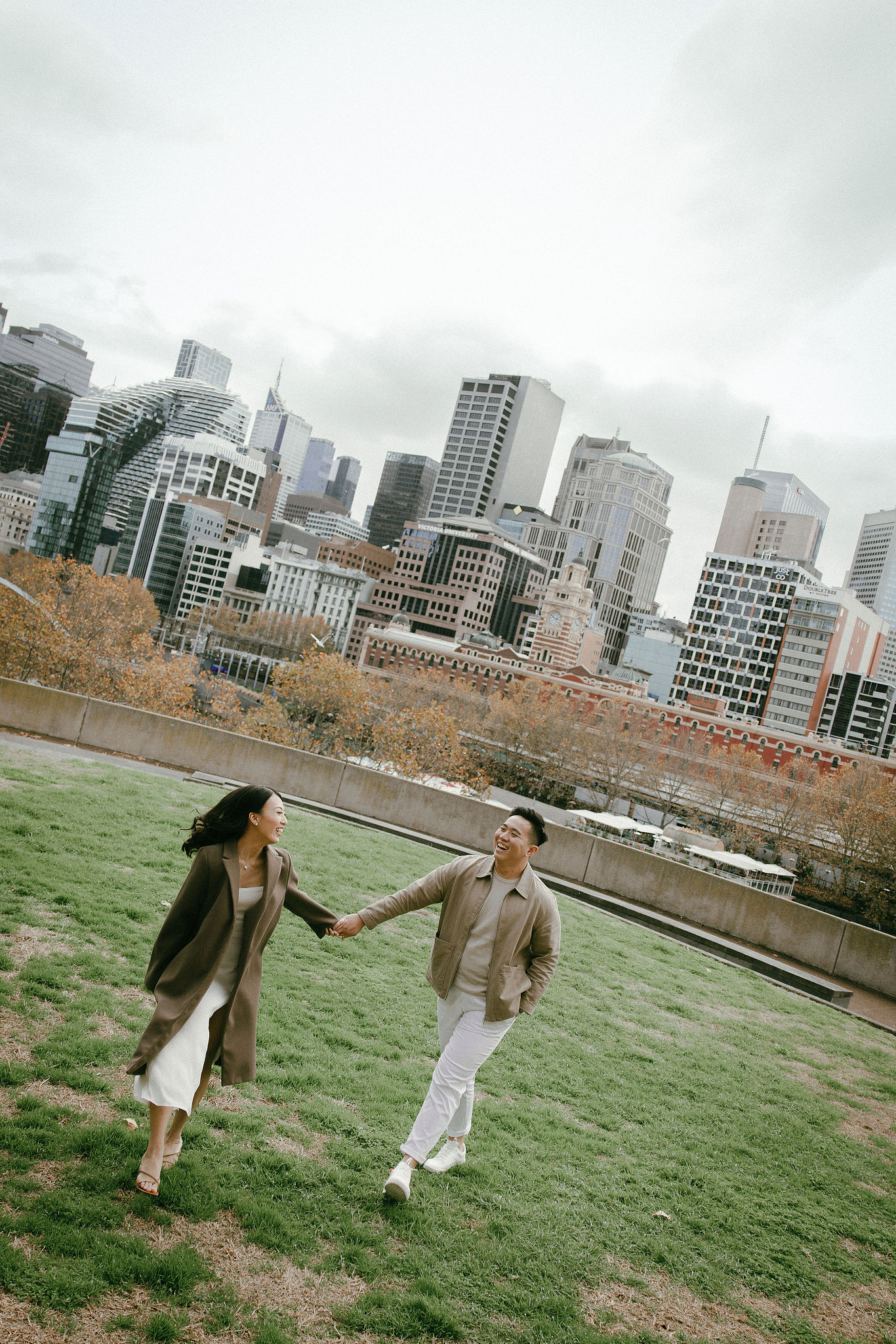 Melbourne Pre-Wedding Photoshoot | Parliament House, Fitzroy Gardens, Melbourne Streets & Half Moon Bay at Melbourne Streets pre-wedding photo