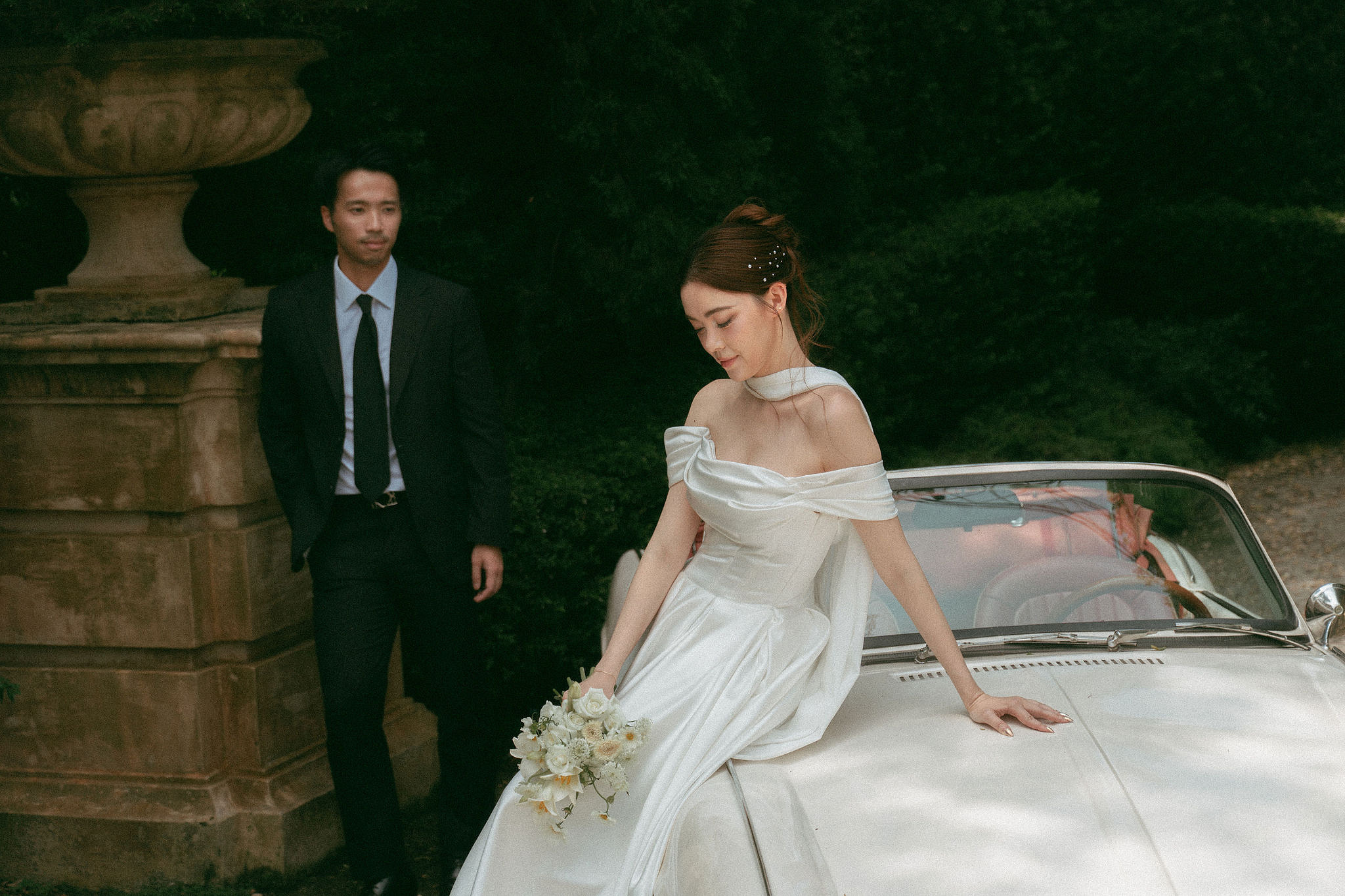 Ho Chi Minh Vietnam Pre-Wedding Photoshoot | European Film Studio, Market Streets & Saigon Bridge at Jardin de Rom pre-wedding photo