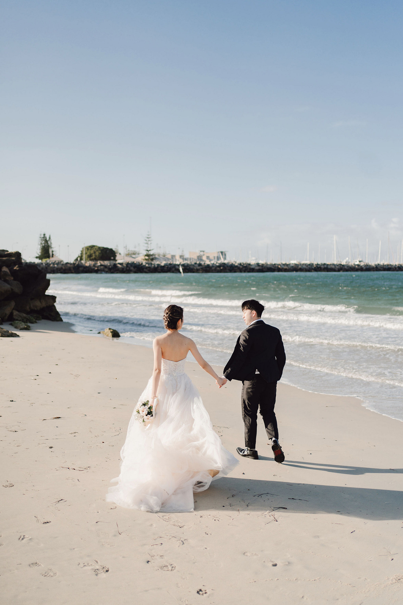 Perth Pre-Wedding Photoshoot | Fremantle, Lancelin, UWA & Coogee Beach at Coogee Beach pre-wedding photo