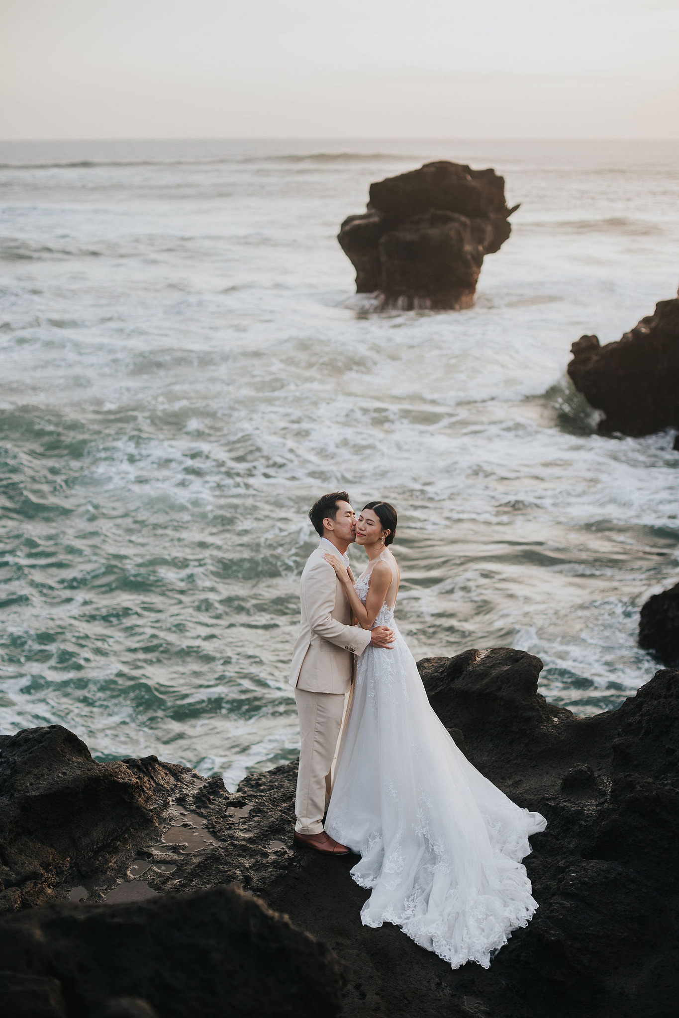 Bali Pre-Wedding Photoshoot | Lake Tamblingan, Rumah Gemuk & Mengening Beach at Mengening Beach 2 (Gown)   pre-wedding photo