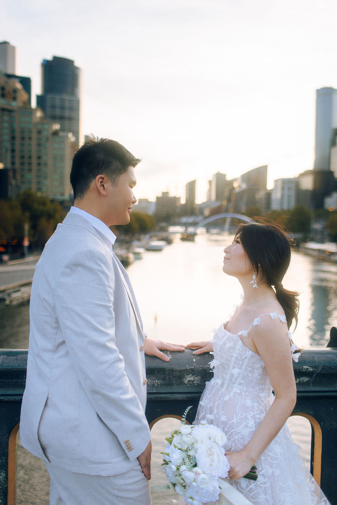 Melbourne Pre-Wedding Photoshoot | Mont Du Soleil, St Patrick Cathedral, The Parliament House & Prince Bridge at Prince Bridge pre-wedding photo