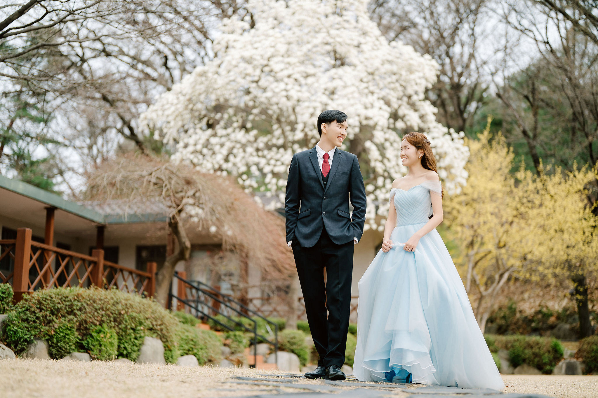 Seoul Pre-Wedding Photoshoot | Yongsan Park, Yonsei University & Kyung Hee University at Yonsei University pre-wedding photo