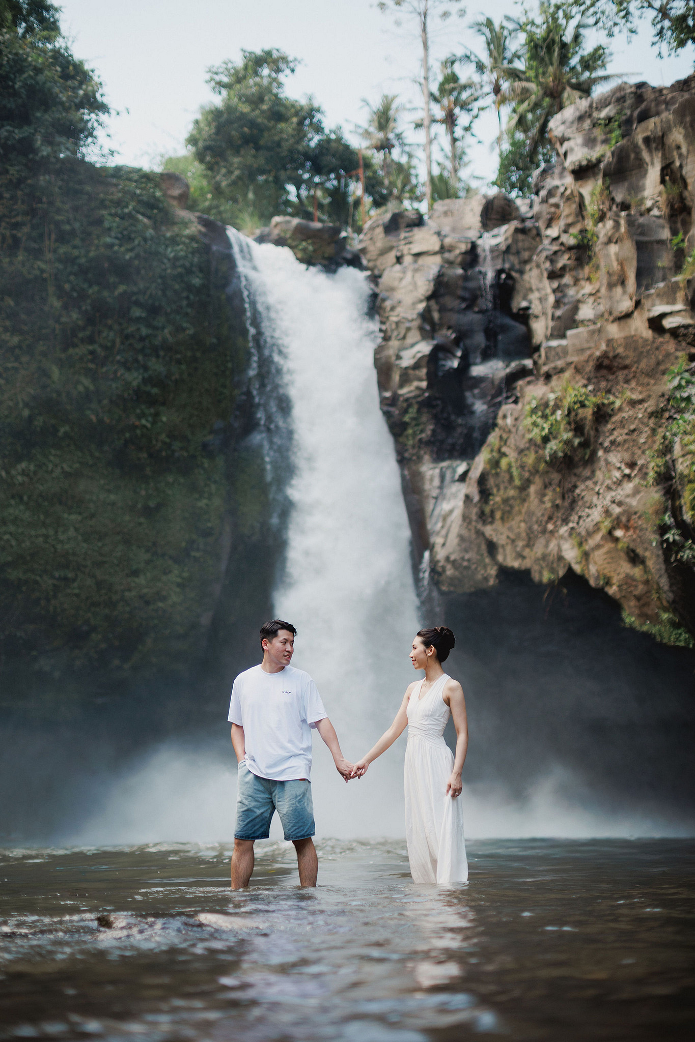 Bali Pre-Wedding Photoshoot | Mt. Batur Lava Fields, Blangsinga Waterfall & Balangan Beach at Blangsinga Waterfall pre-wedding photo