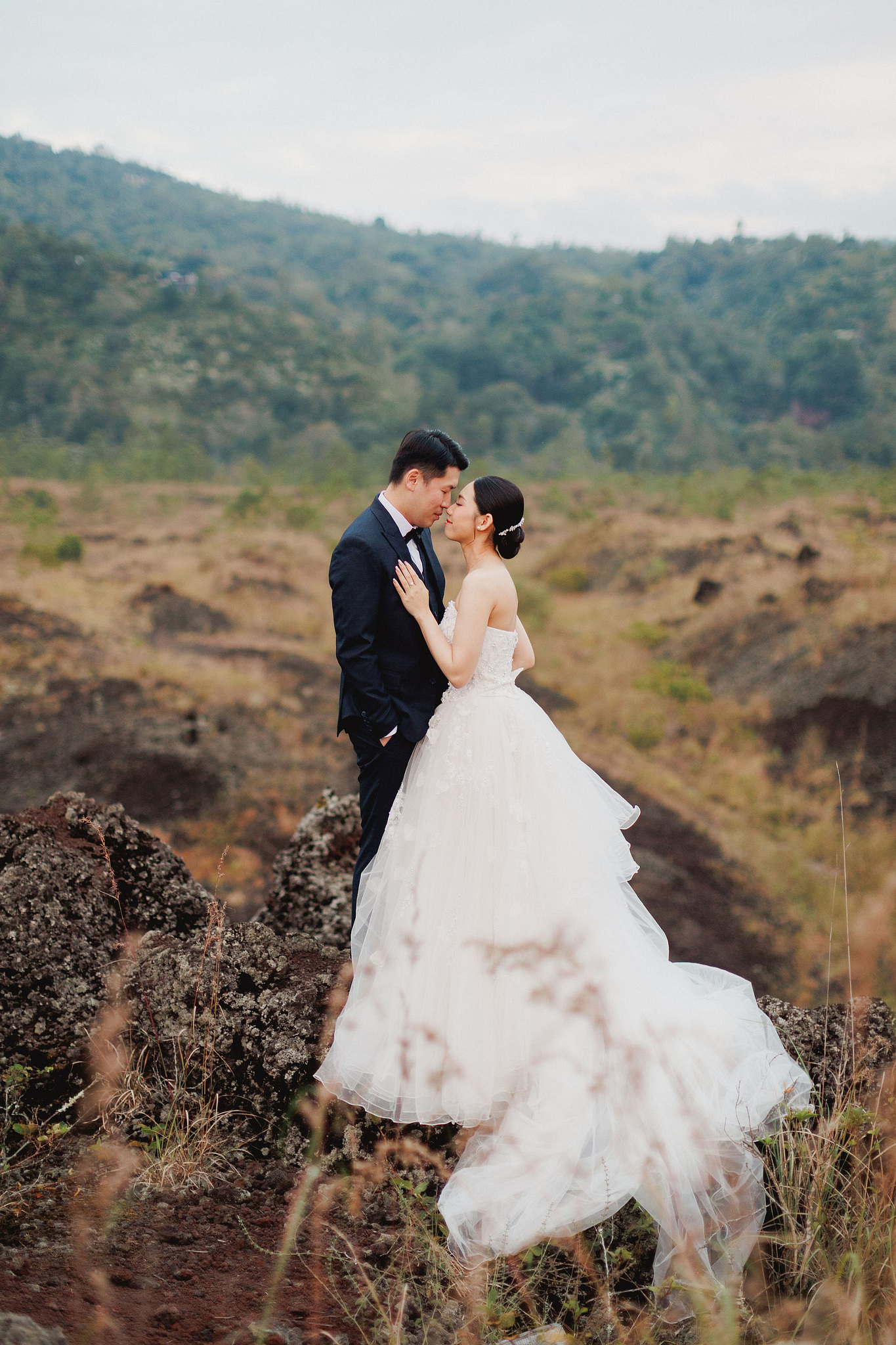 Bali Pre-Wedding Photoshoot | Mt. Batur Lava Fields, Blangsinga Waterfall & Balangan Beach at Mt. Batur Lava Fields pre-wedding photo