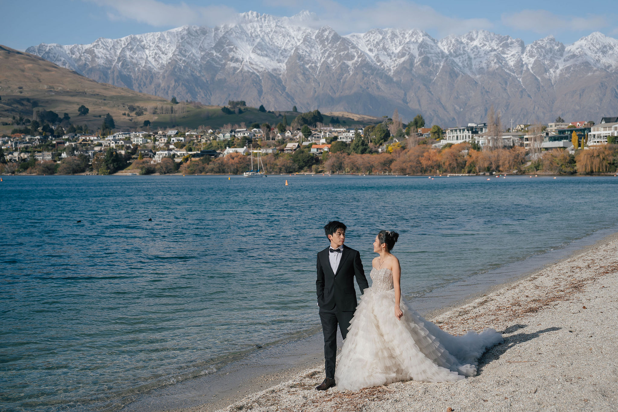 New Zealand Pre-Wedding Photoshoot | Lake Wakatipu & Cecil Peak, Glacier & Mount Cook National Park at Lake Wakatipu & Cecil Peak pre-wedding photo