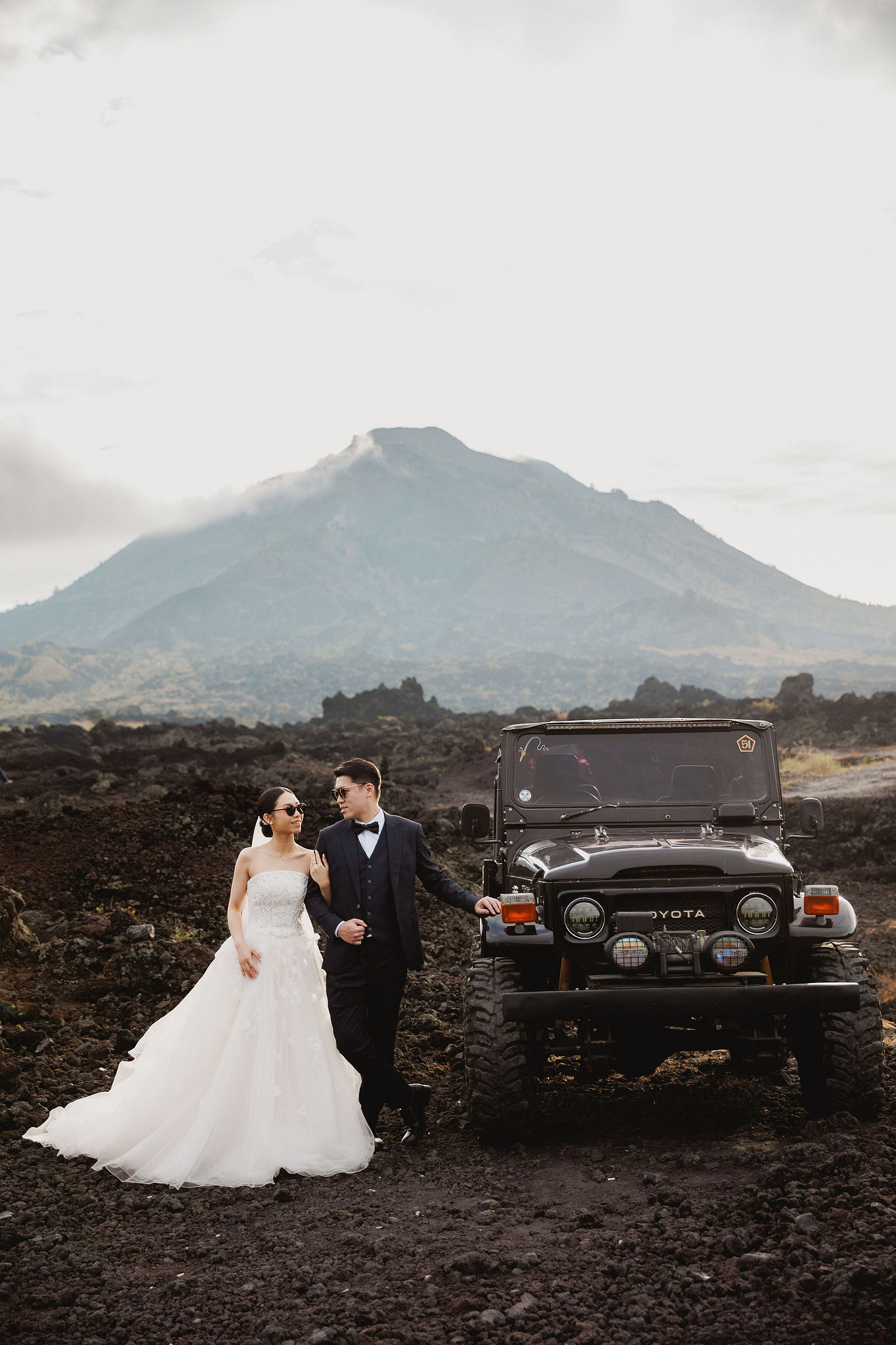 Bali Pre-Wedding Photoshoot | Mt. Batur Lava Fields, Blangsinga Waterfall & Balangan Beach at Mt. Batur Lava Fields pre-wedding photo