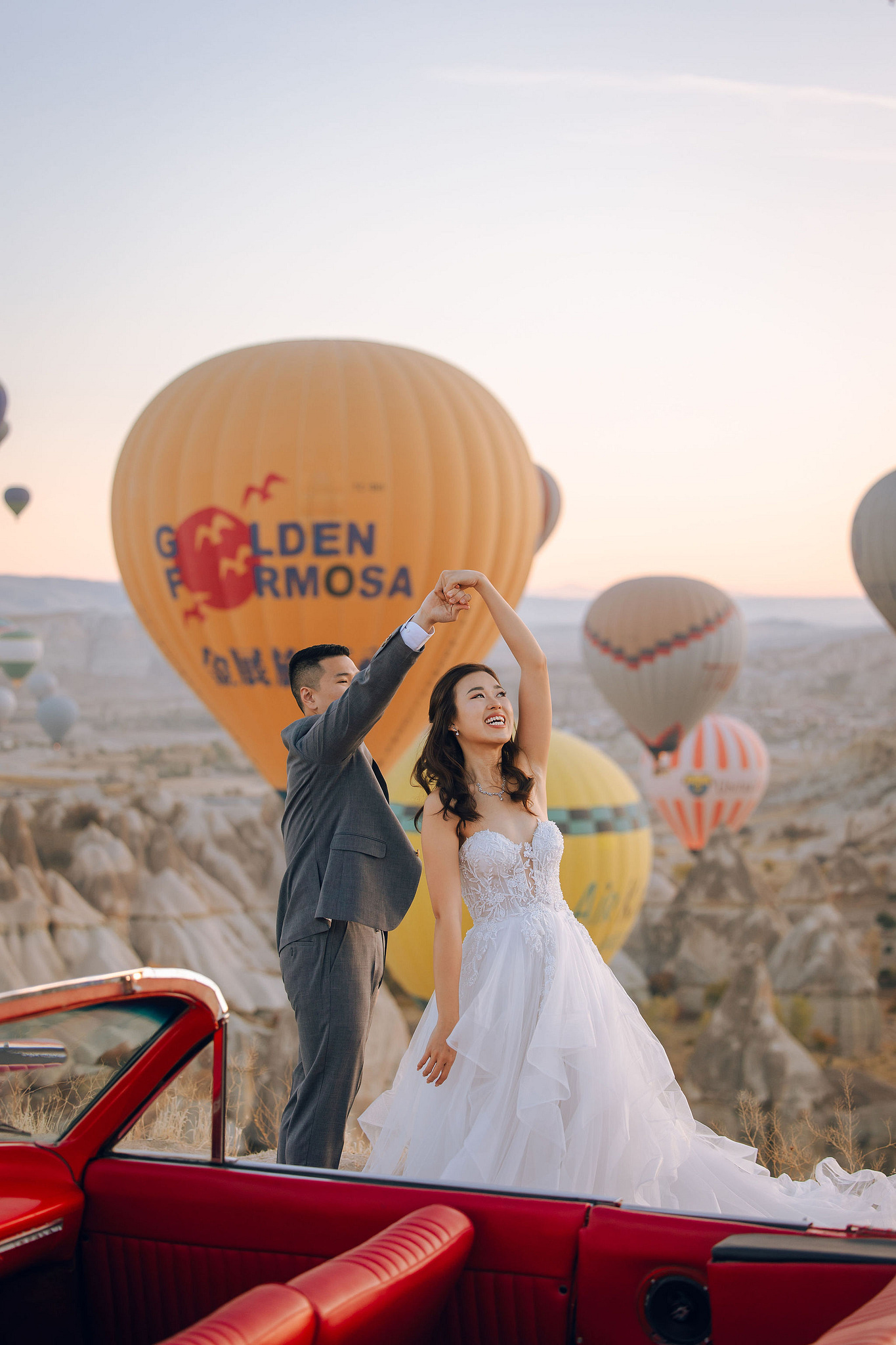 Cappadocia Pre-Wedding Photoshoot | Love Valley, Canyon, Lunar Cappadocian Hotel & Lake Tuz at Valley pre-wedding photo