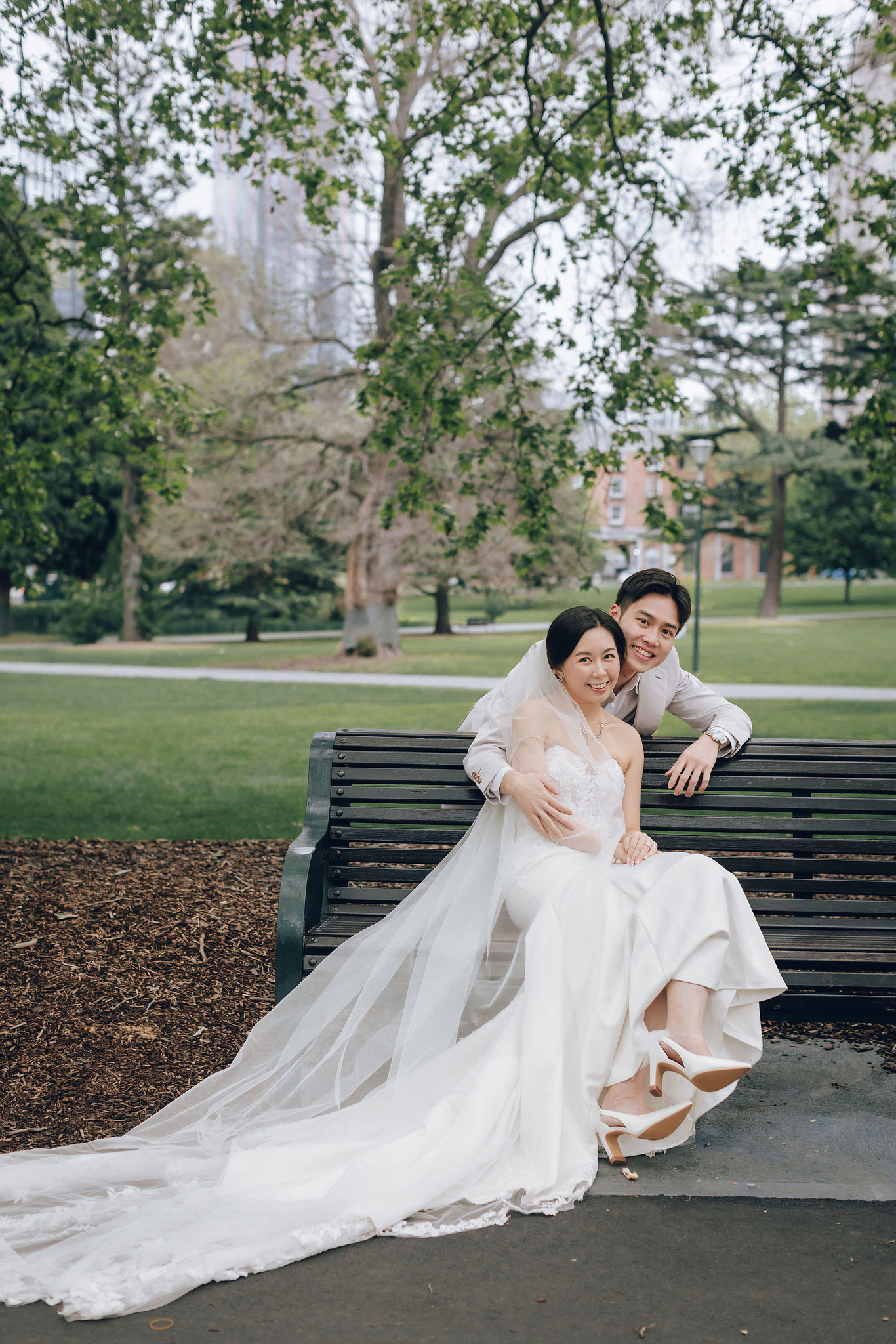 Melbourne Pre-Wedding Photoshoot | Redwood Forest, Higher Ground Cafe & Carlton Gardens at Carlton Gardens pre-wedding photo