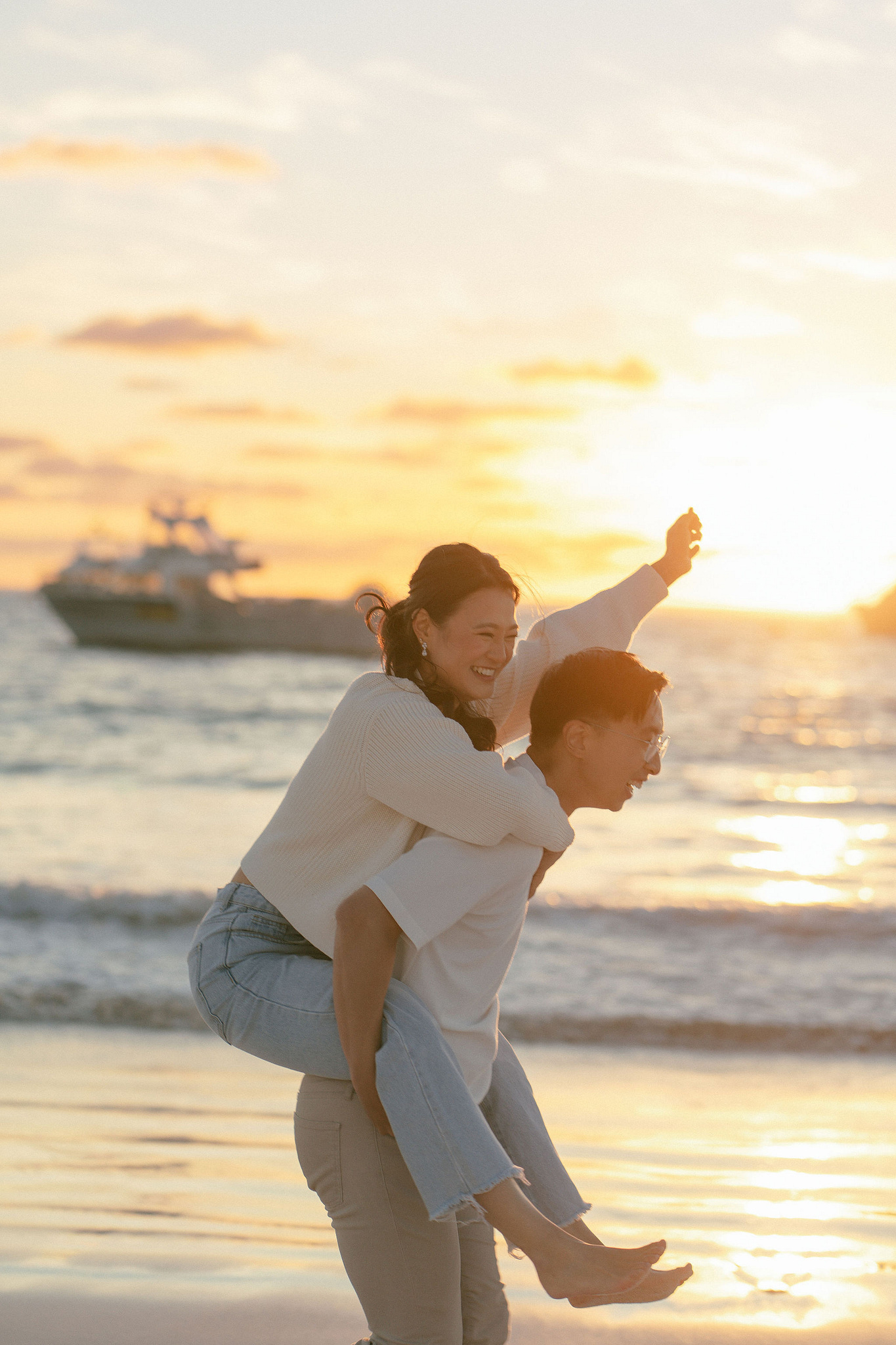 Perth Pre-Wedding Photoshoot | Wanneroo Pines, Yanchep National Park, Lancelin & Lancelin Beach at Lancelin Beach pre-wedding photo