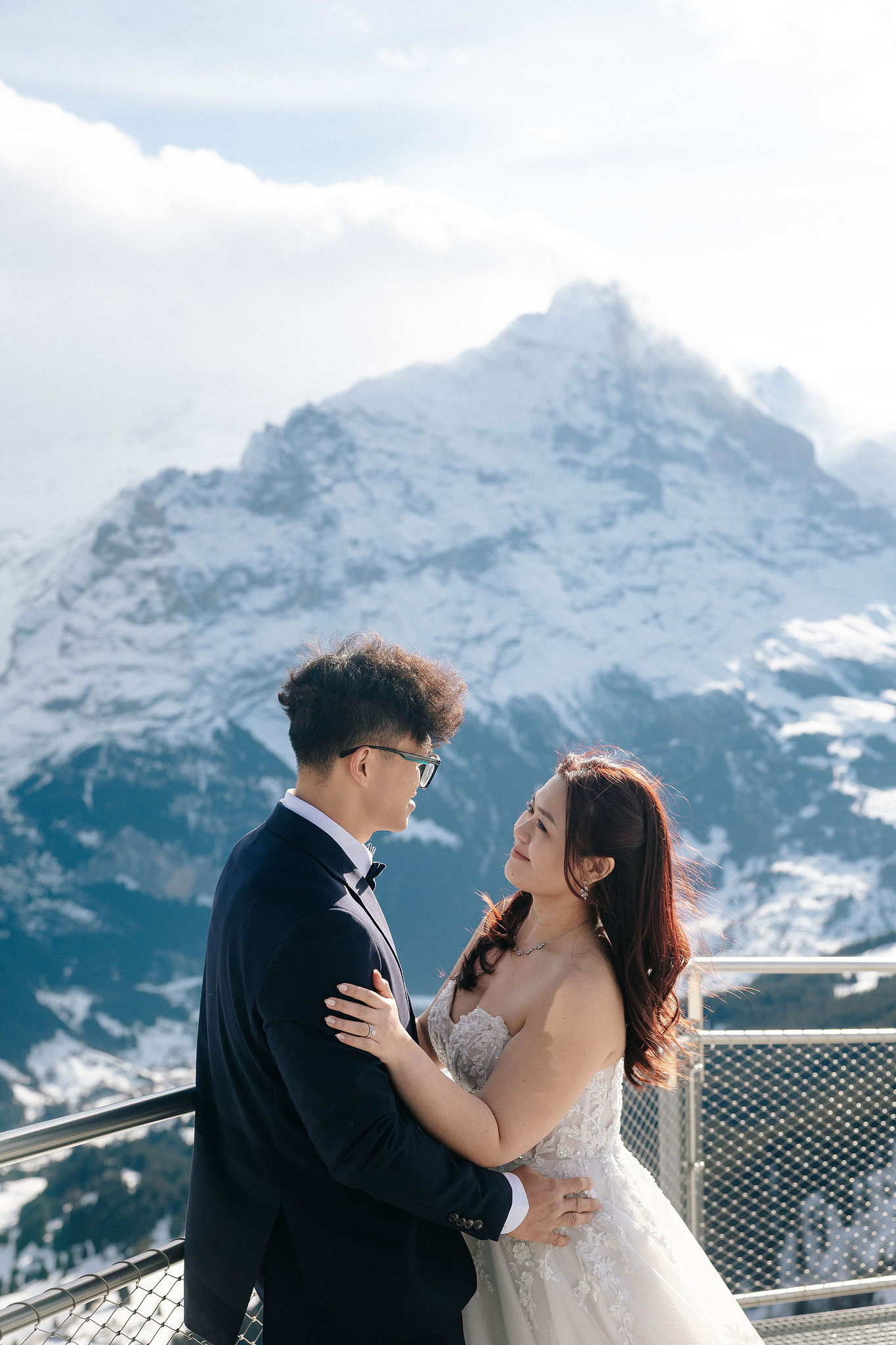 Switzerland Pre-Wedding Photoshoot | Lauterbrunnen, Grindelwald First & Lake Brienz at Grindelwald First pre-wedding photo