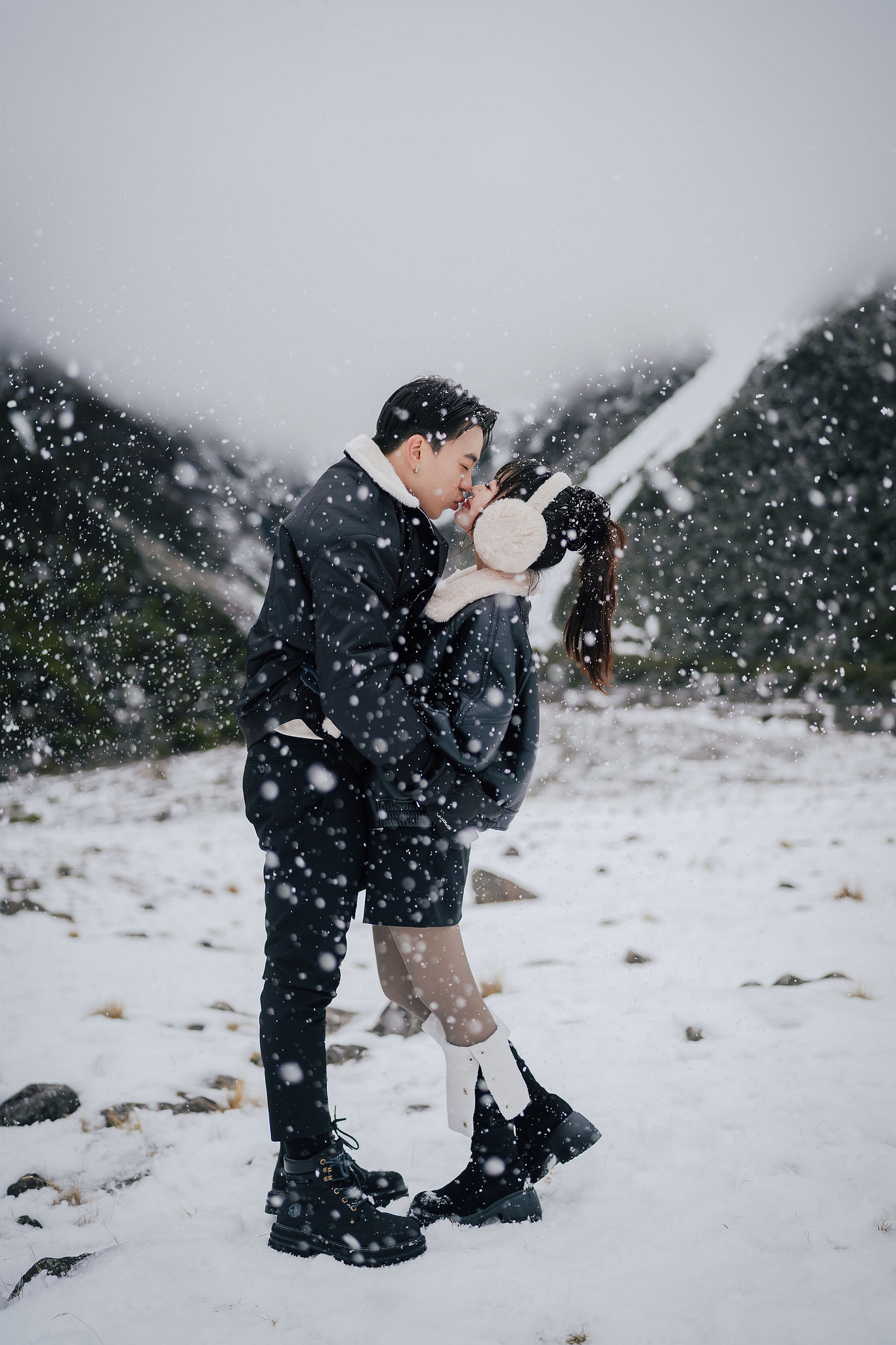New Zealand Pre-Wedding Photoshoot | Lake Wakatipu, Fog Peak, Lake Tekapo, Glacier & Mount Cook National Park at Mount Cook National Park pre-wedding photo