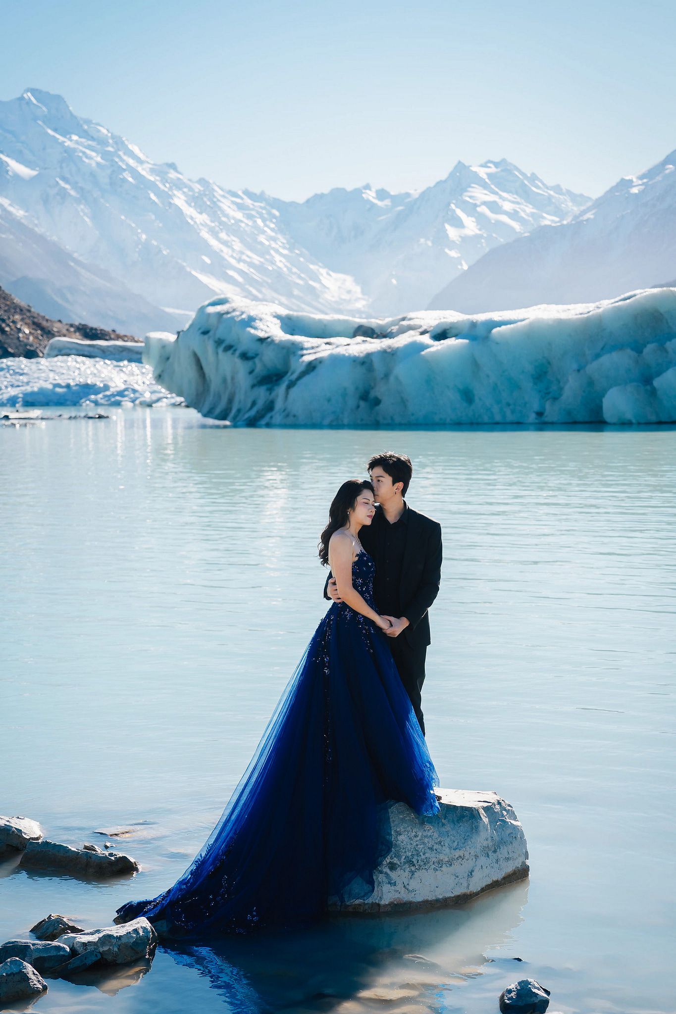 New Zealand Pre-Wedding Photoshoot | Lake Wakatipu & Cecil Peak, Glacier & Mount Cook National Park at Glacier pre-wedding photo