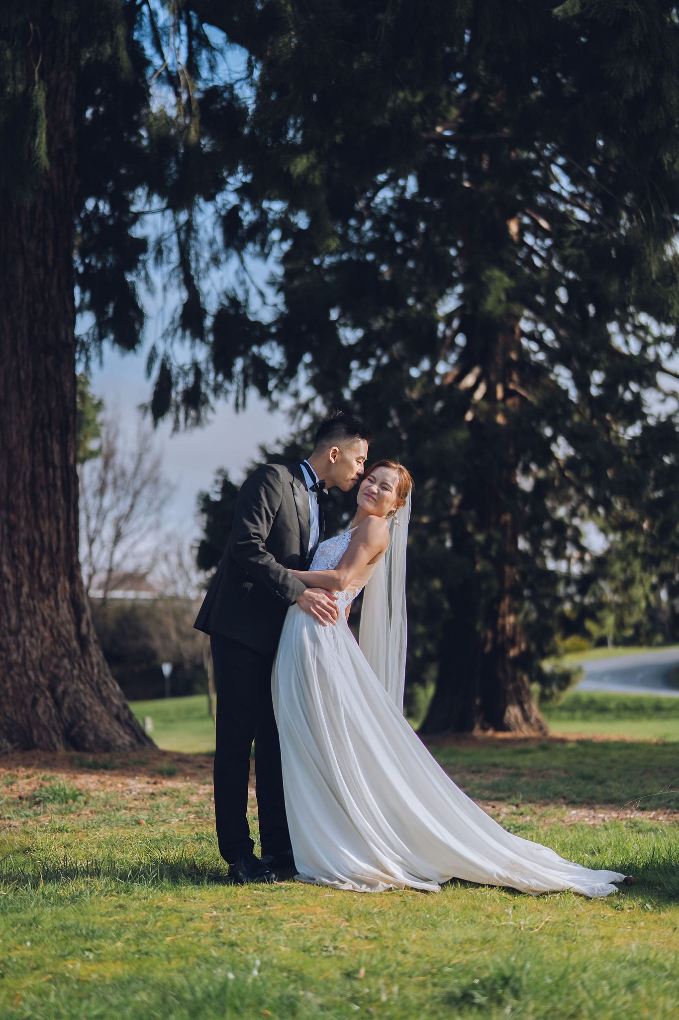 New Zealand Pre-Wedding Photoshoot | Queenstown, Lake Wakatipu, Skippers Canyon & Arrowtown at Arrowtown Hut and Woods pre-wedding photo
