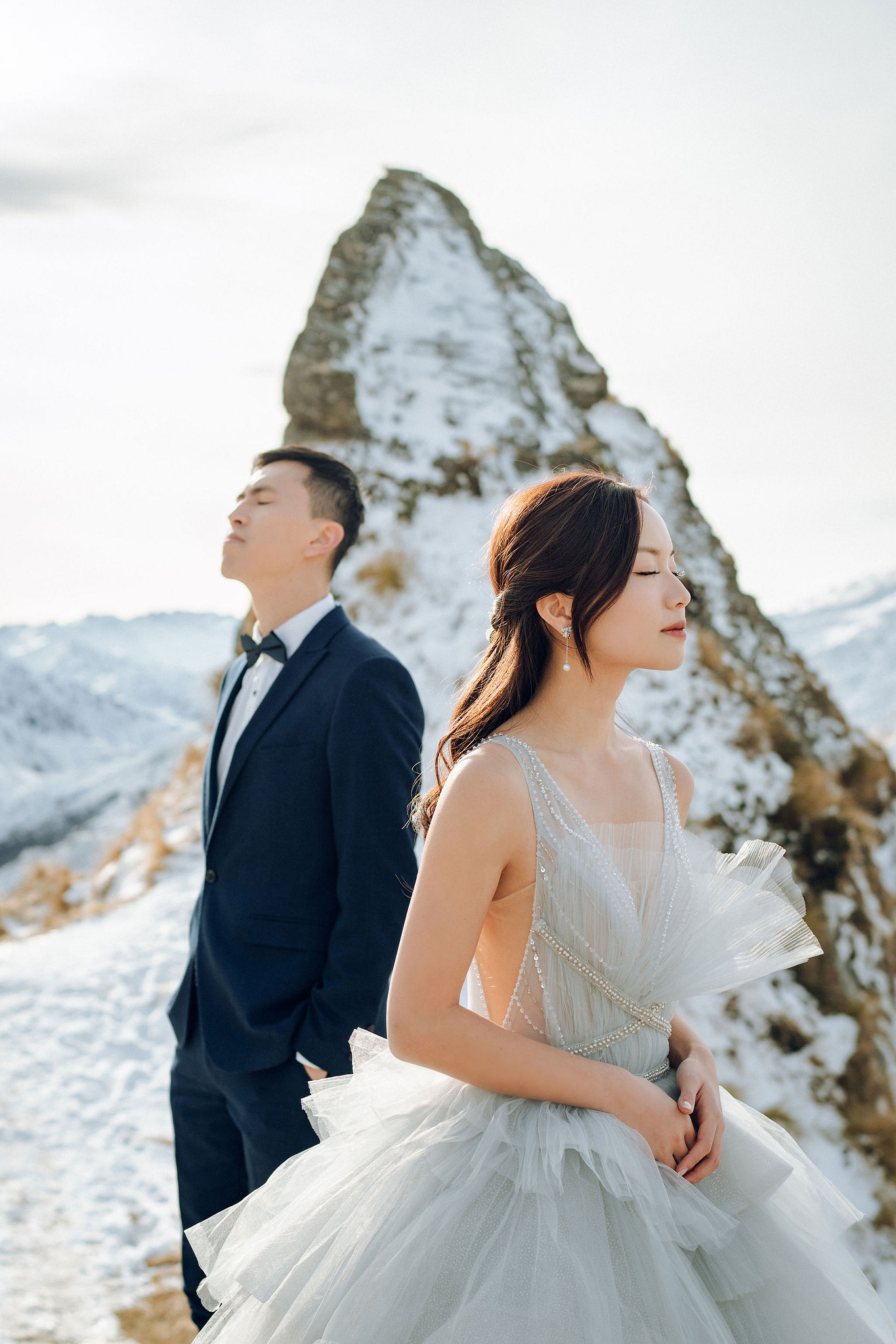New Zealand Pre-Wedding Photoshoot with Lake Wakatipu, Skippers Canyon, Lake Tekapo, Mount Cook, and Omarama Clay Cliffs at Skippers Canyon pre-wedding photo