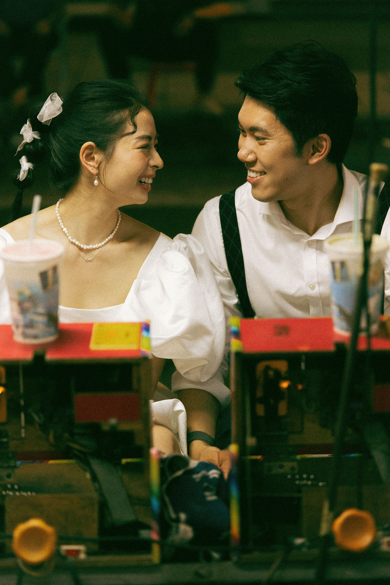 Taiwan Pre-Wedding Photoshoot Traditional Garden Qi Pao Experience Yangmingshan Vintage Night Market Shoot at Night Market pre-wedding photo