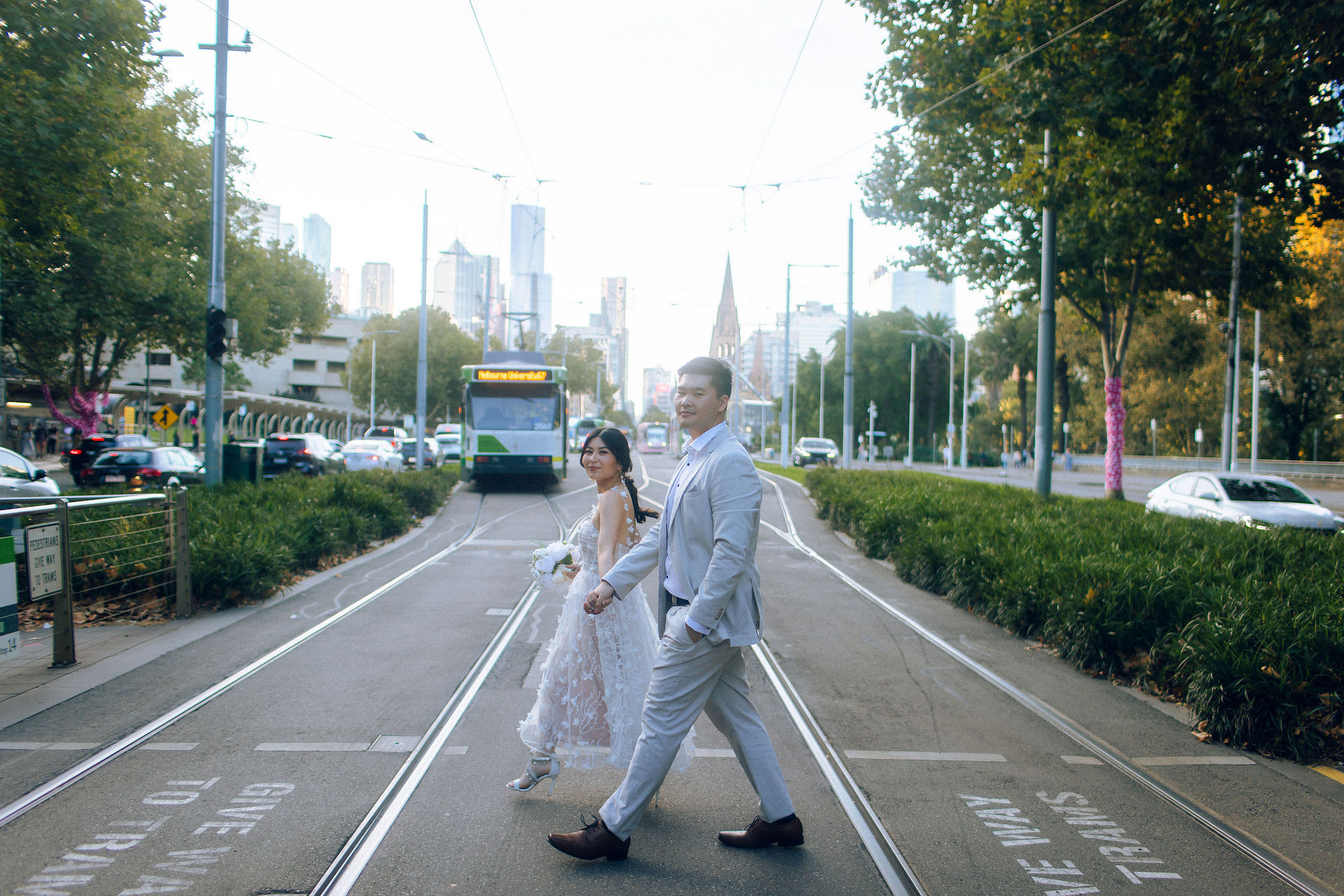 Melbourne Pre-Wedding Photoshoot | Mont Du Soleil, St Patrick Cathedral, The Parliament House & Prince Bridge at Prince Bridge pre-wedding photo