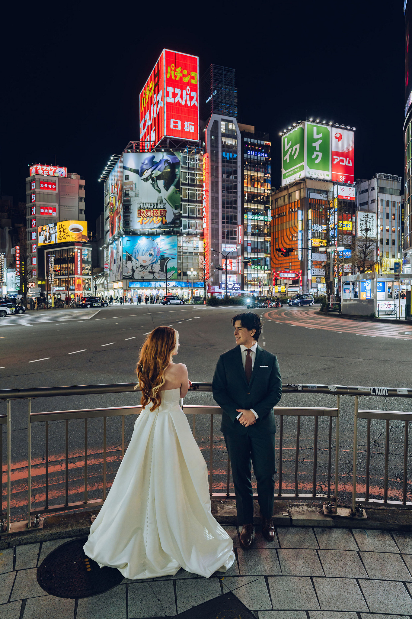 Tokyo & Mt. Fuji Pre-Wedding Photoshoot | Tokyo Garden Shrine, Lake Kawaguchiko & Shinjuku Street at Shinjuku Streets pre-wedding photo