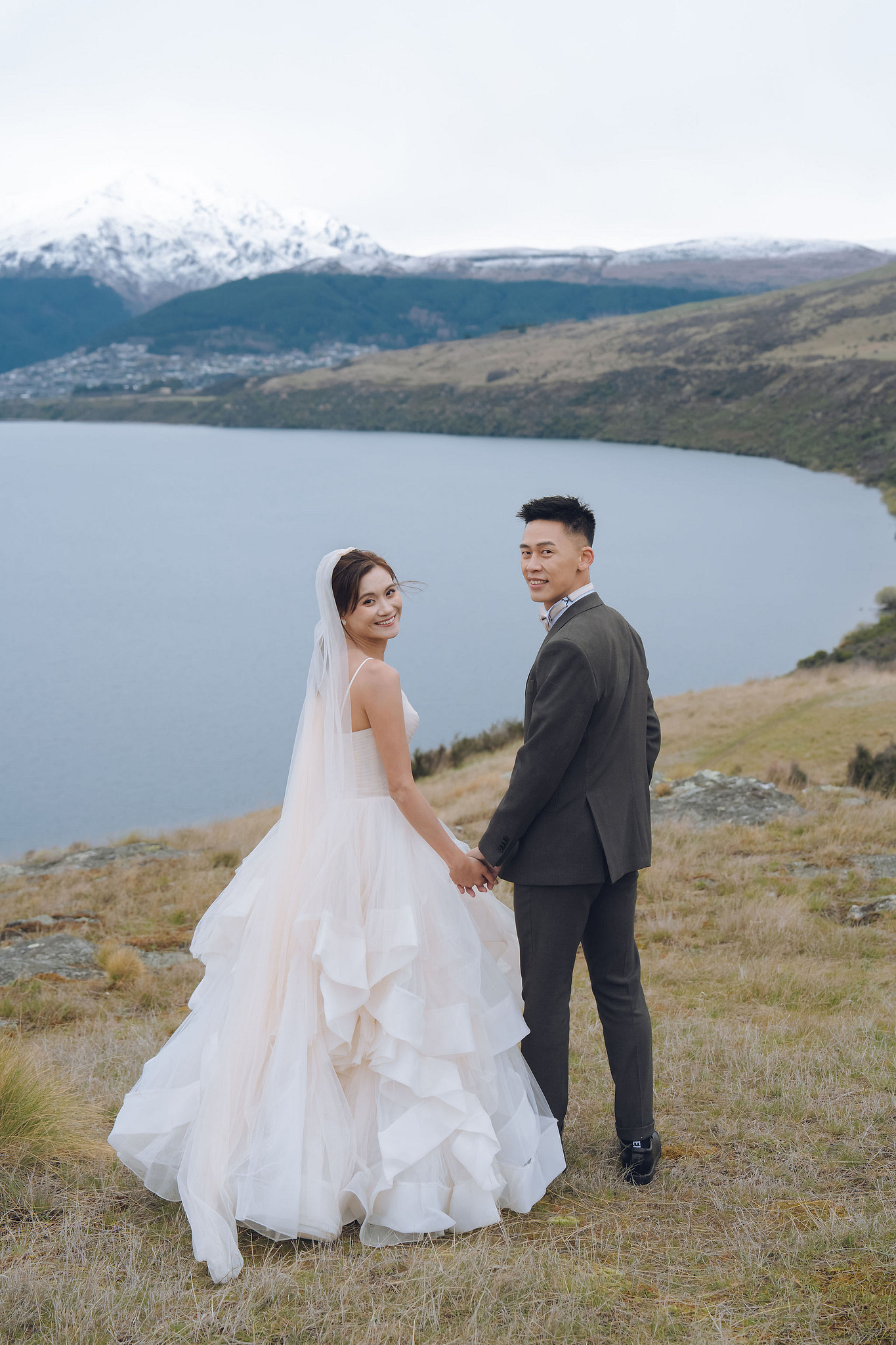 New Zealand Pre-Wedding Photoshoot | Queenstown, Lake Wakatipu, Skippers Canyon & Arrowtown at Lake Wakatipu pre-wedding photo