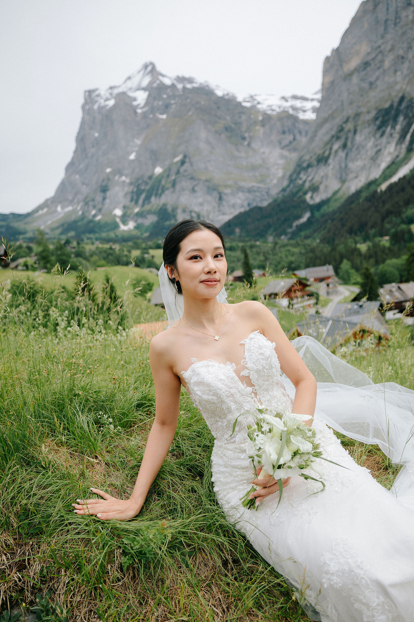 Switzerland Pre-Wedding Photoshoot | Grindelwald Village & Lauterbrunnen & Lake Lungern at Grindelwald Village pre-wedding photo