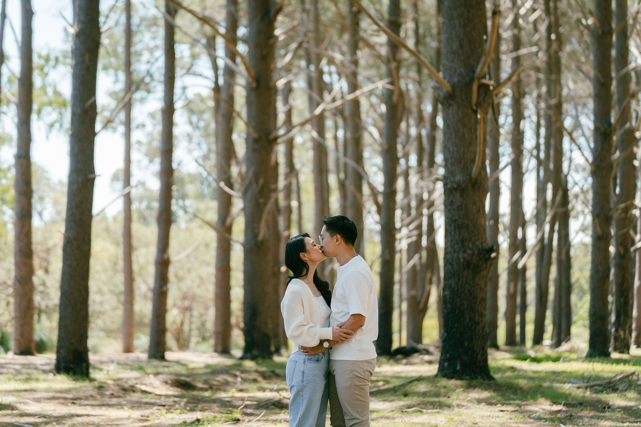 Perth Pre-Wedding Photoshoot | Wanneroo Pines, Yanchep National Park, Lancelin & Lancelin Beach at Wanneroo Pines pre-wedding photo