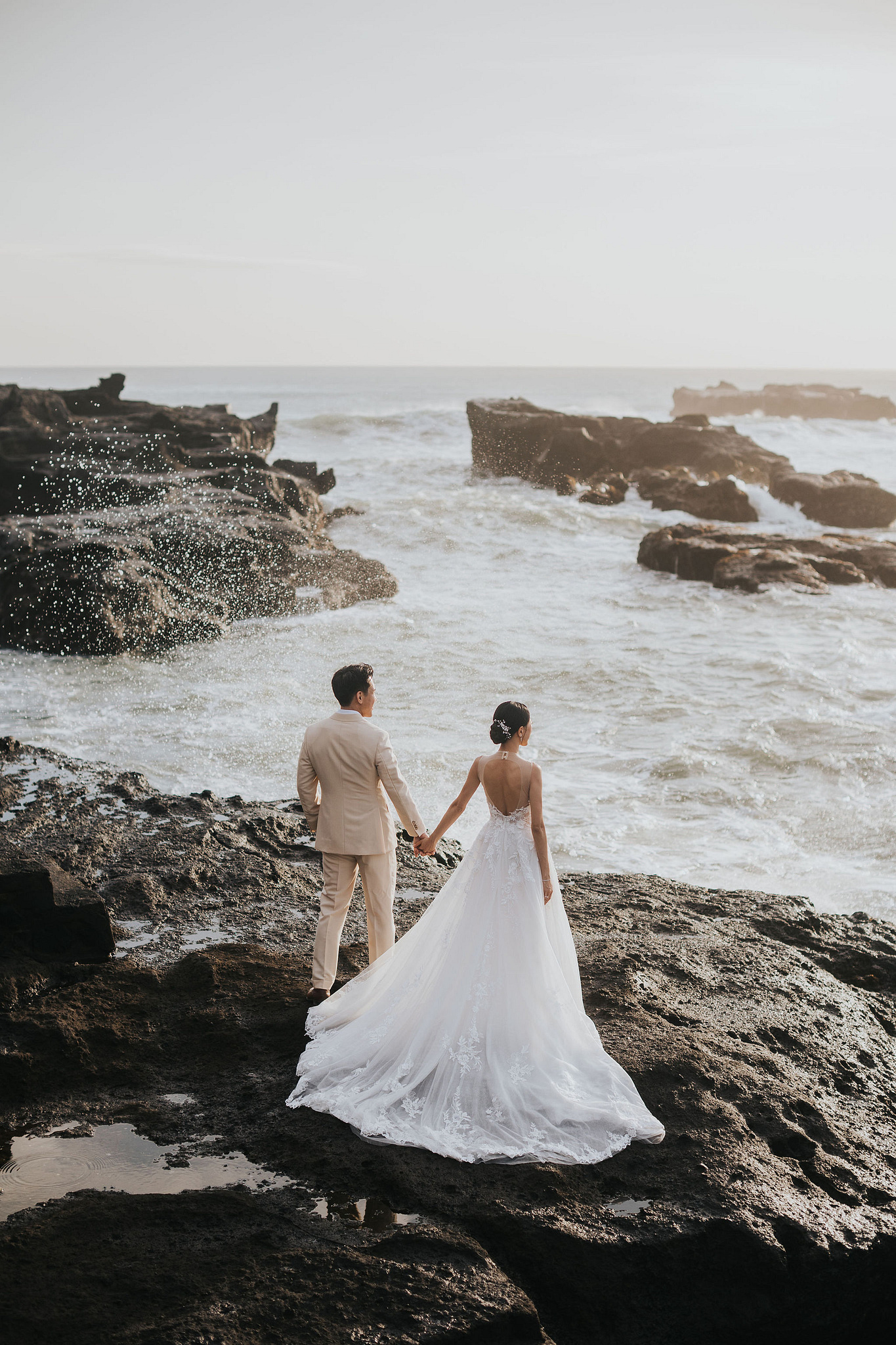 Bali Pre-Wedding Photoshoot | Lake Tamblingan, Rumah Gemuk & Mengening Beach at Mengening Beach 2 (Gown)   pre-wedding photo
