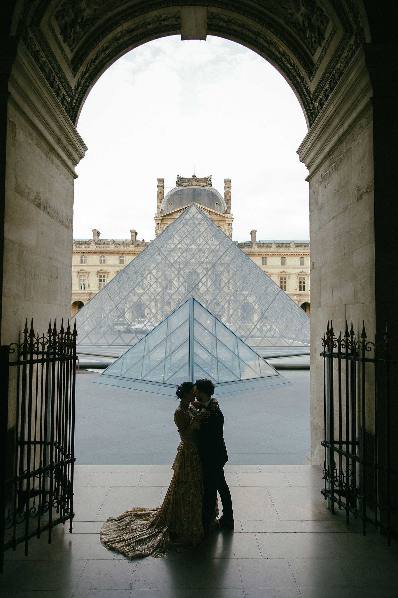 Paris Pre-Wedding Photoshoot | Place du Trocadéro, Avenue de Camoëns, Parisian Café, Tuileries Garden & Louvre at Louvre pre-wedding photo