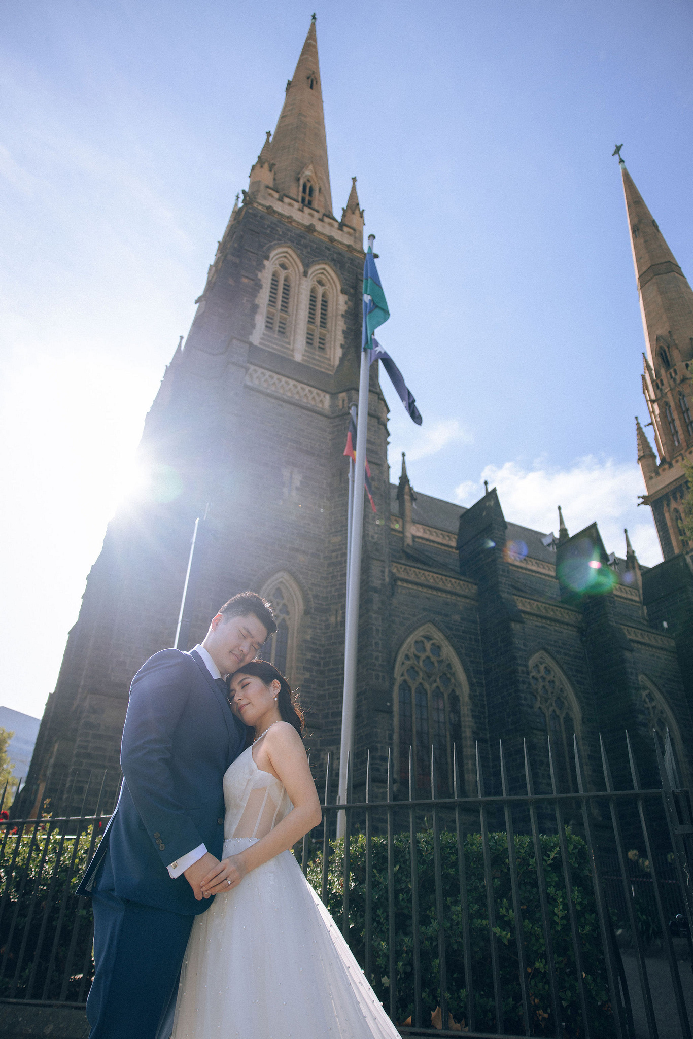 Melbourne Pre-Wedding Photoshoot | Mont Du Soleil, St Patrick Cathedral, The Parliament House & Prince Bridge at St Patrick Cathedral pre-wedding photo