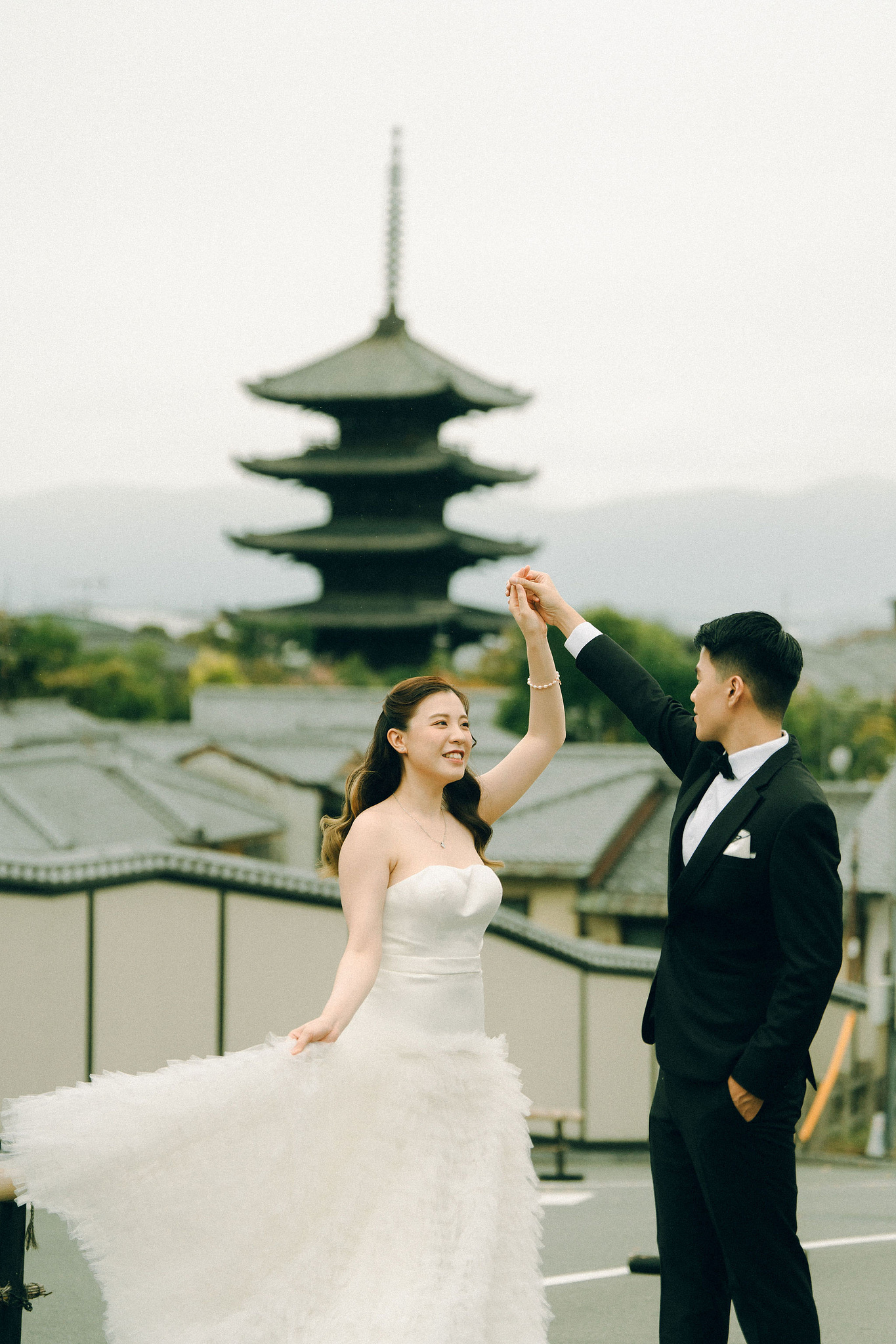 Kyoto Pre-Wedding Photoshoot | Fushimi Inari, Gion & Nara Park at Gion District & Historic Streets pre-wedding photo