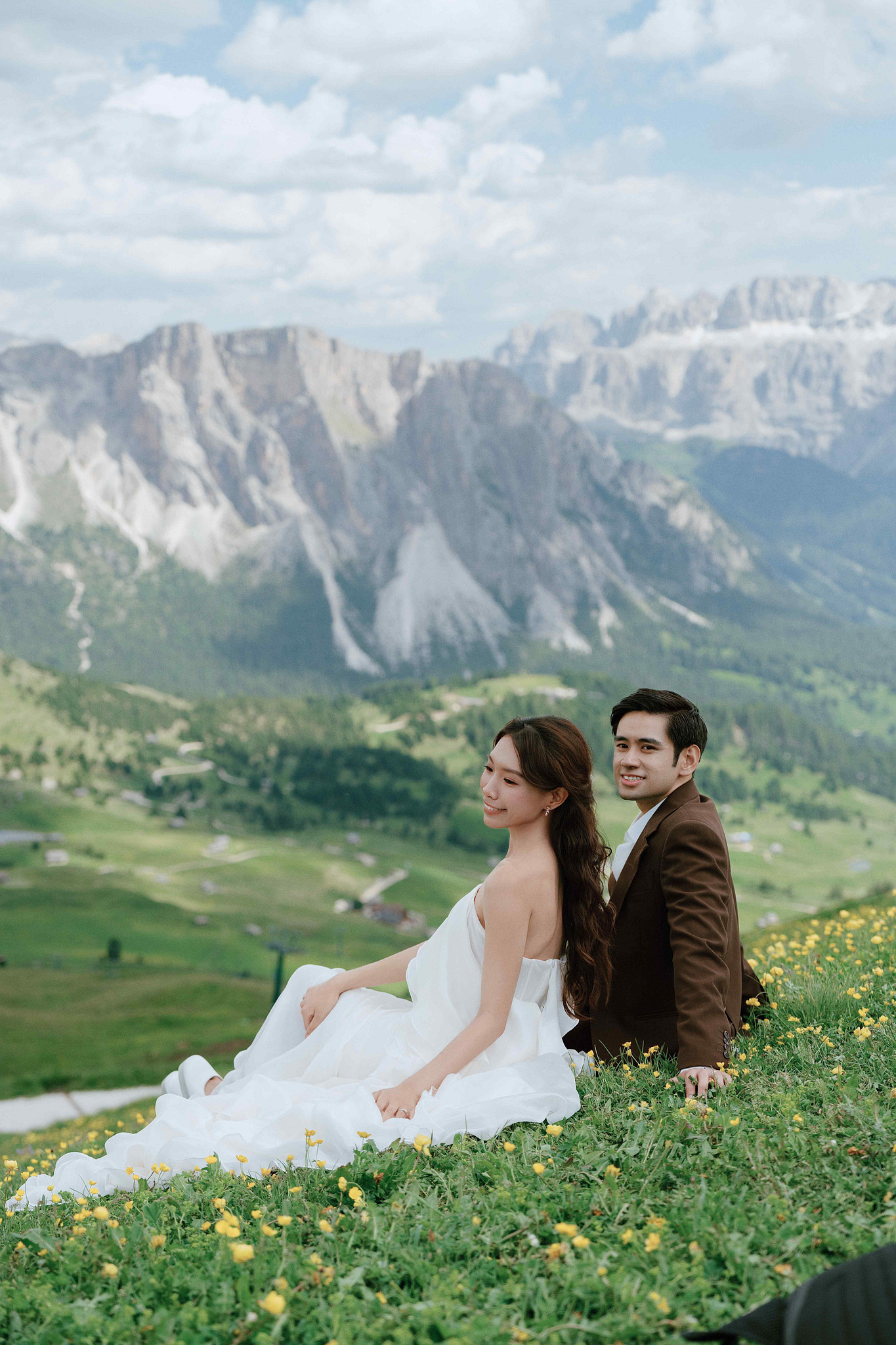 Dolomites Post-Wedding Photoshoot | Lago di Braies, Seceda & Val di Funes at Seceda pre-wedding photo