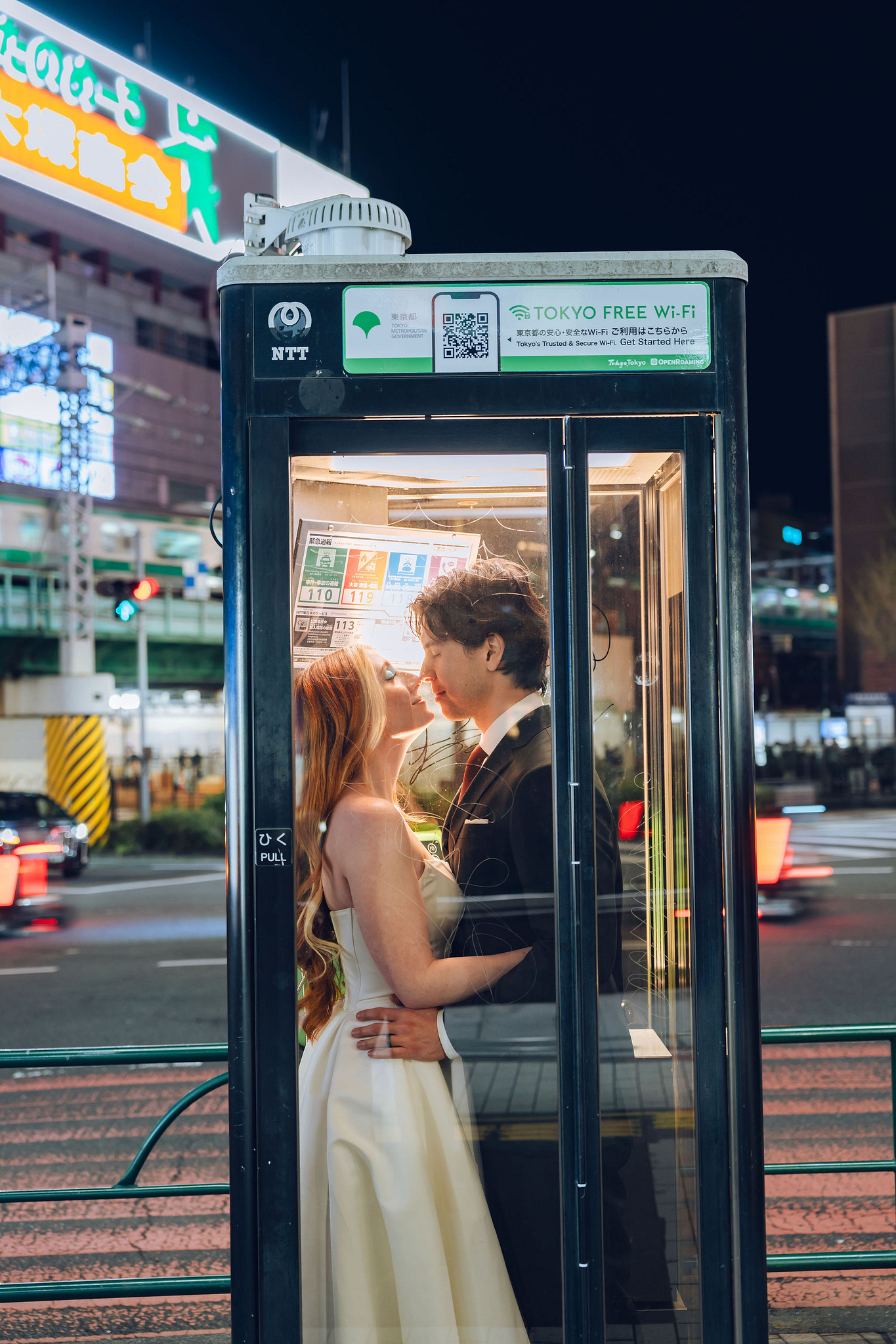 Tokyo & Mt. Fuji Pre-Wedding Photoshoot | Tokyo Garden Shrine, Lake Kawaguchiko & Shinjuku Street at Shinjuku Streets pre-wedding photo