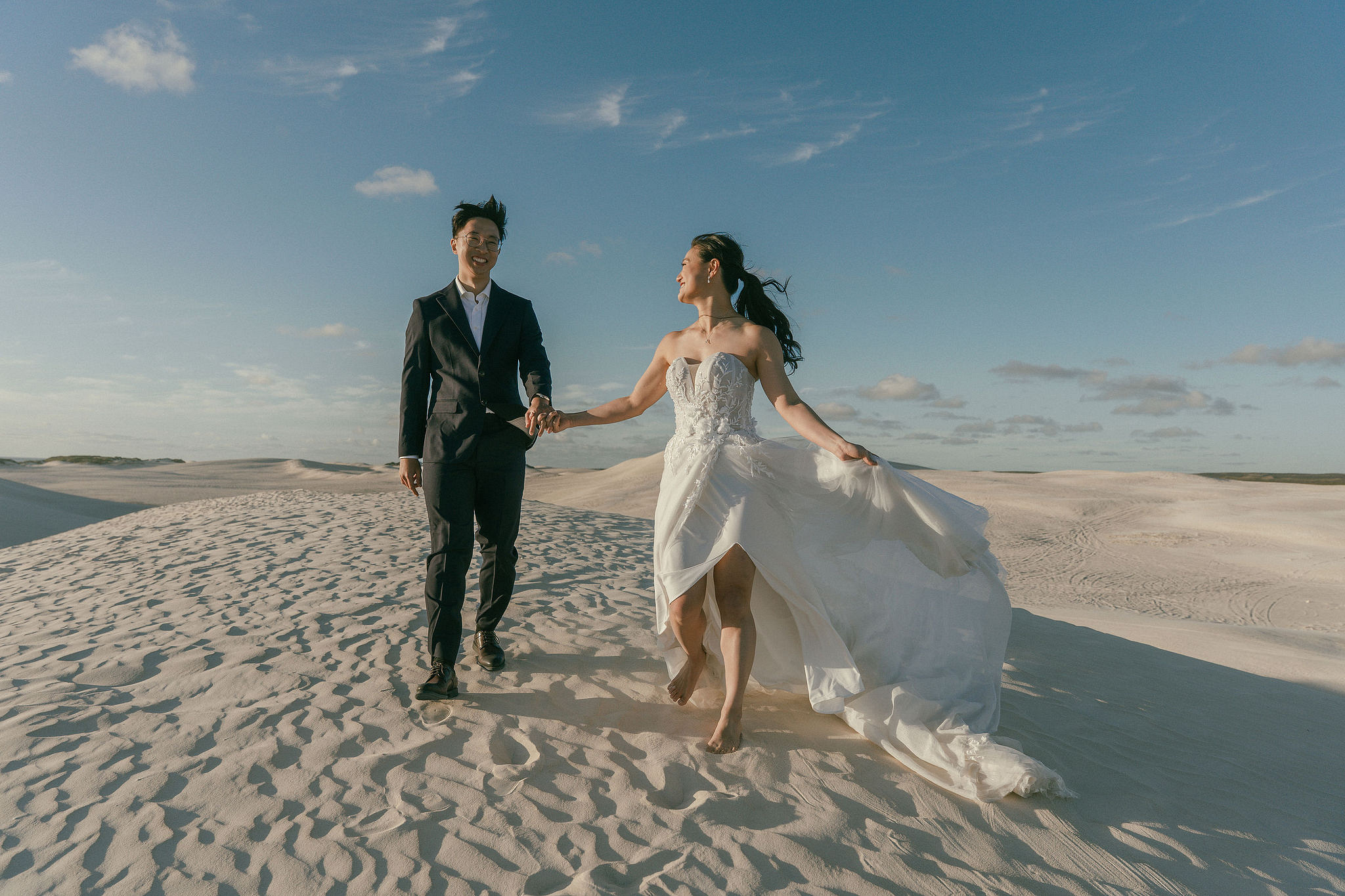 Perth Pre-Wedding Photoshoot | Wanneroo Pines, Yanchep National Park, Lancelin & Lancelin Beach at Lancelin Sand Dunes pre-wedding photo